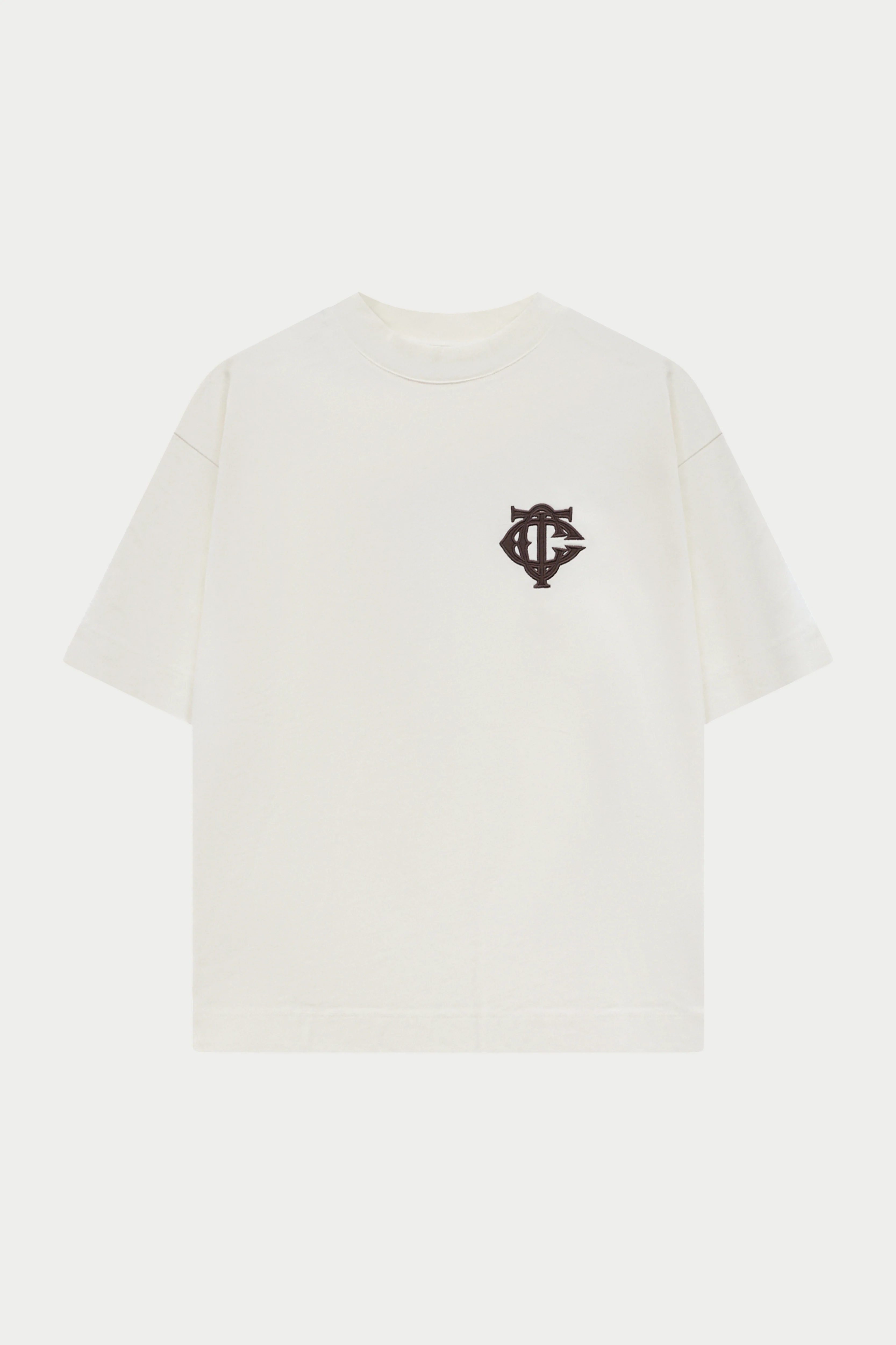 APPLIQUE MONOGRAM EMBLEM T-SHIRT - OFF WHITE