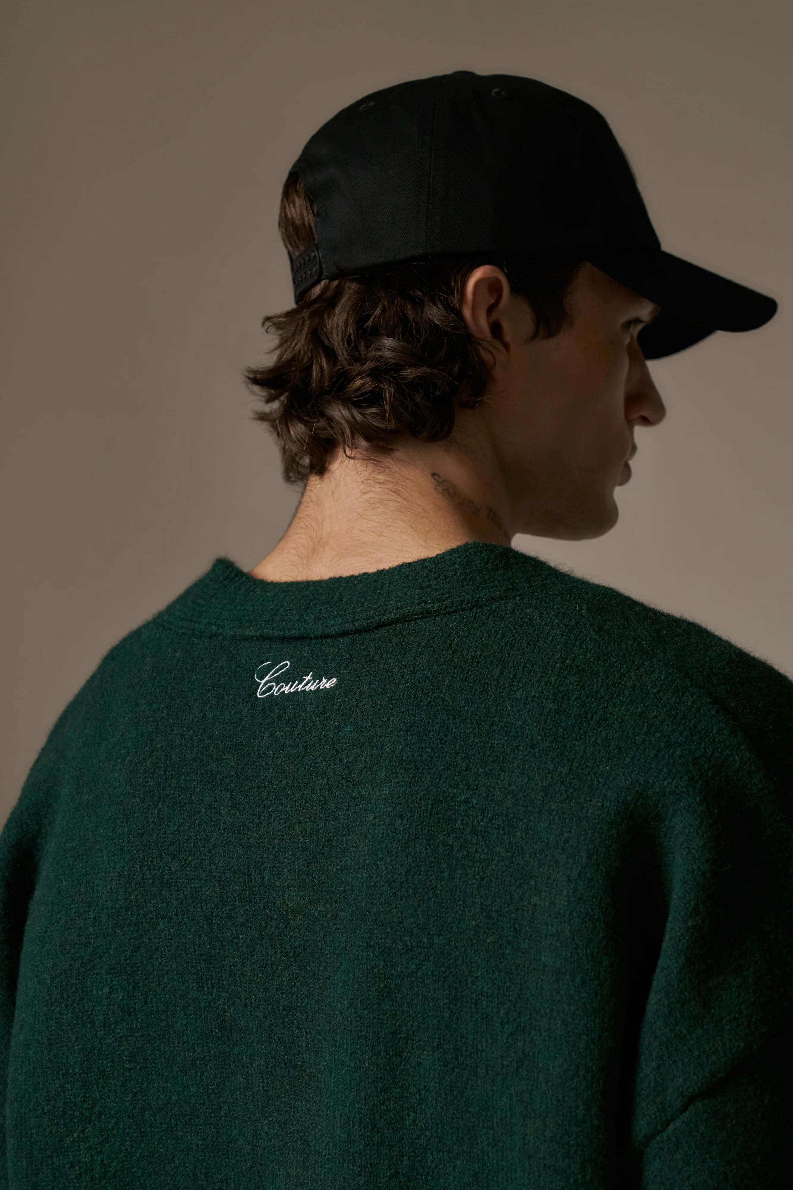 C EMBROIDERY KNITTED CARDIGAN - FOREST GREEN - Image 7