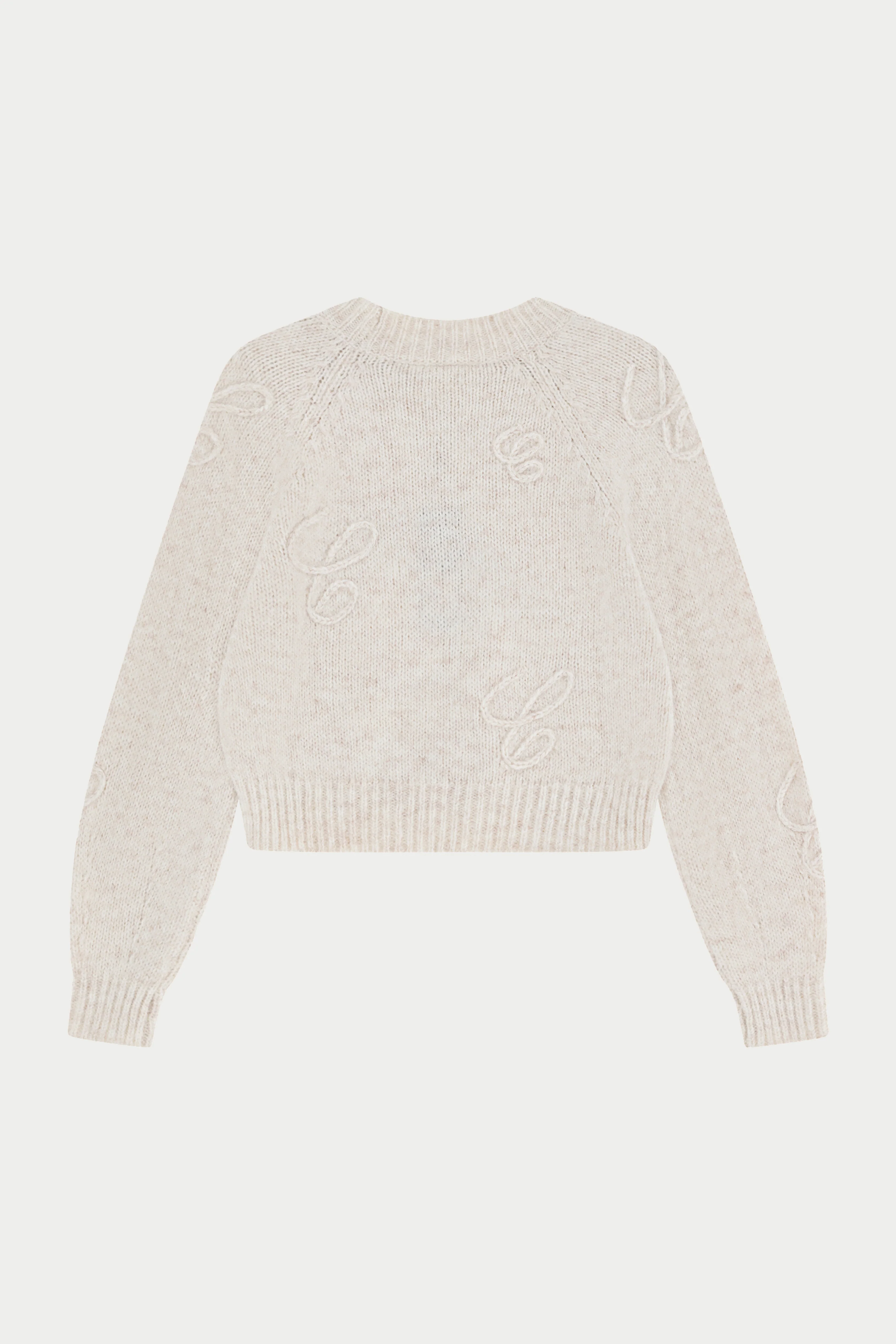 C SCRIPT EMBROIDERED OVERSIZED EMBLEM JUMPER - BEIGE - Image 7