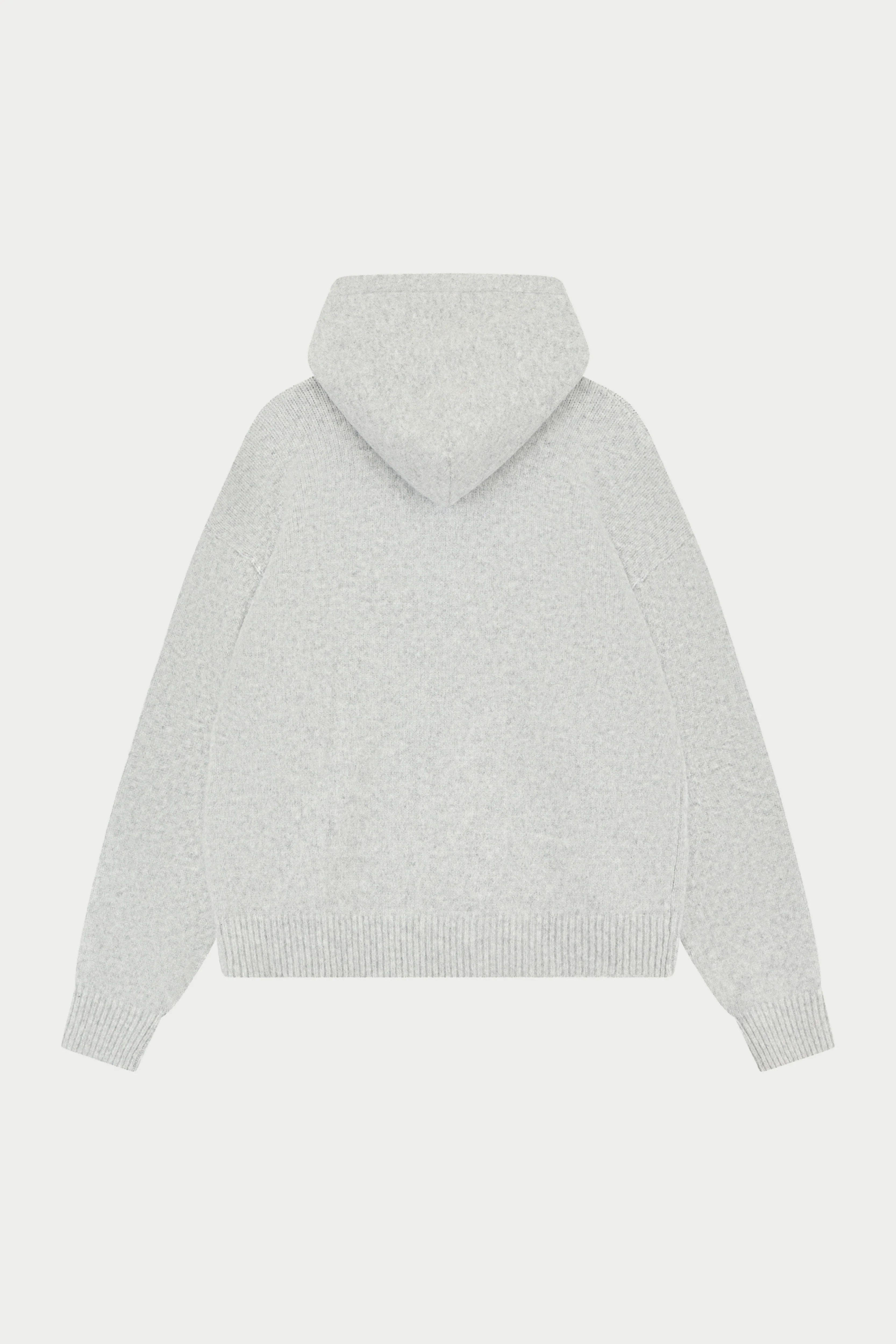 CHAINSTITCH EMBROIDERY KNITTED HOODIE - GREY - Image 6