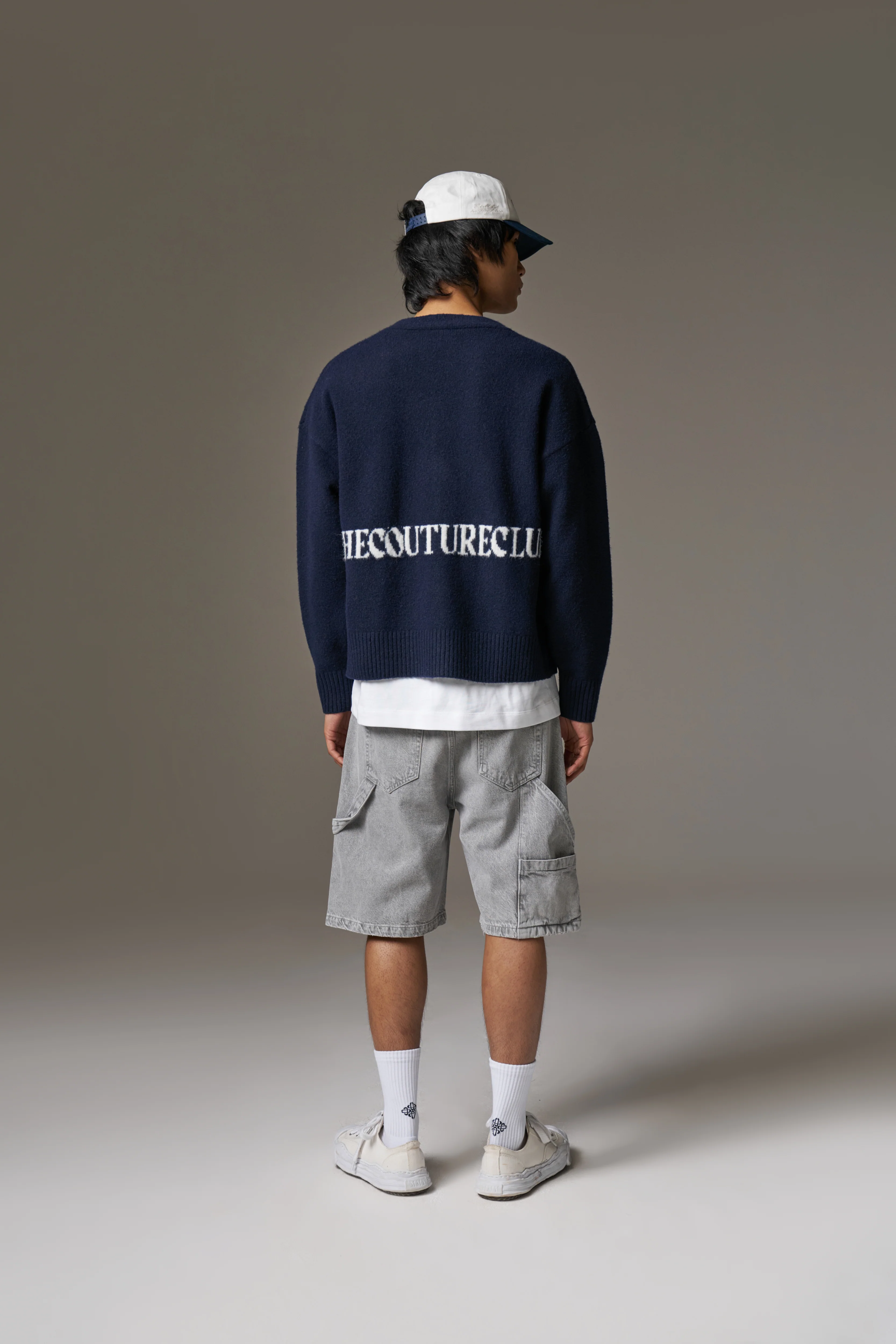 COPYRIGHT BRUSHED KNIT CARDIGAN - NAVY - Image 7