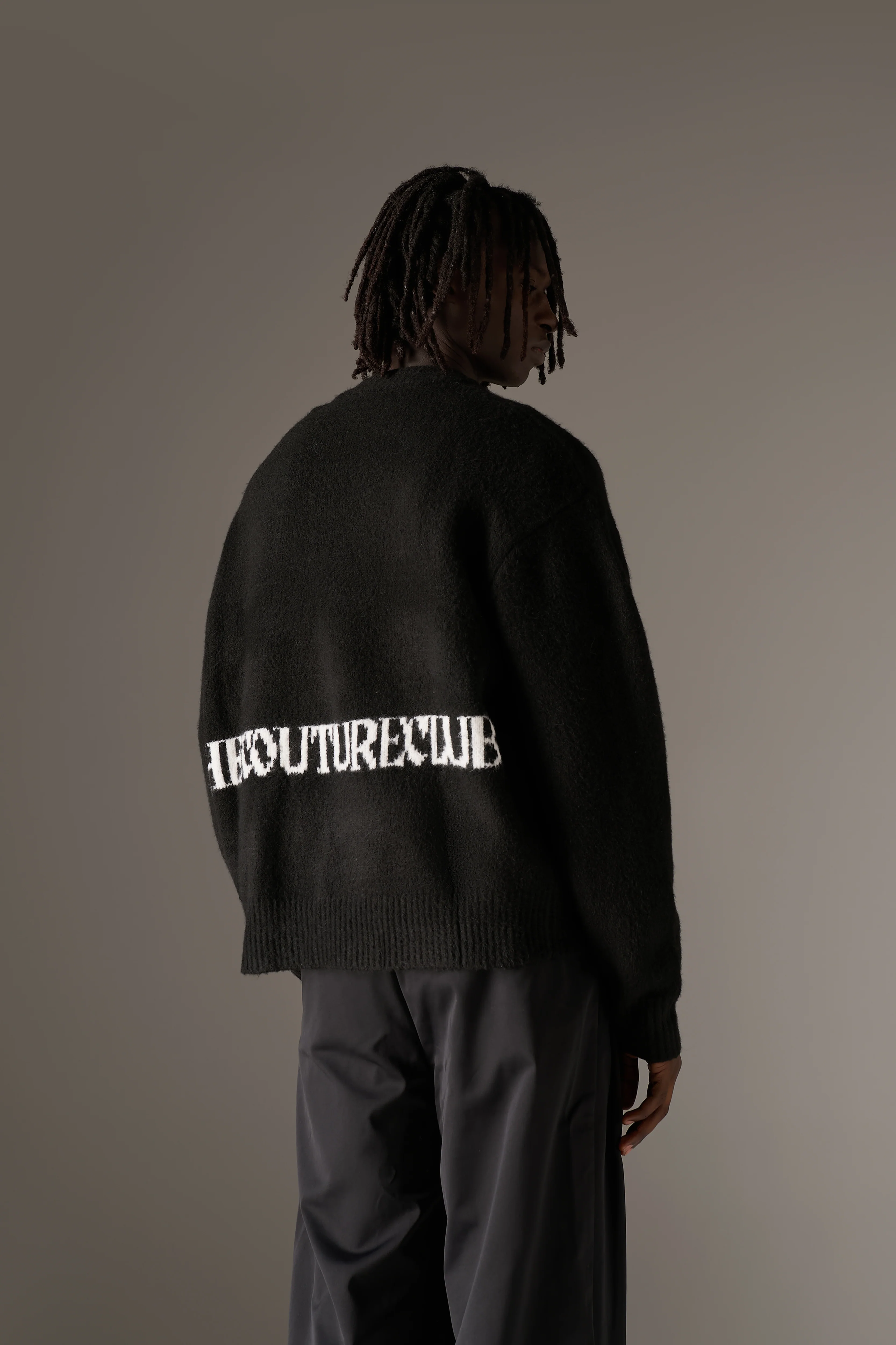 COPYRIGHT BRUSHED KNIT JUMPER - BLACK - Image 2