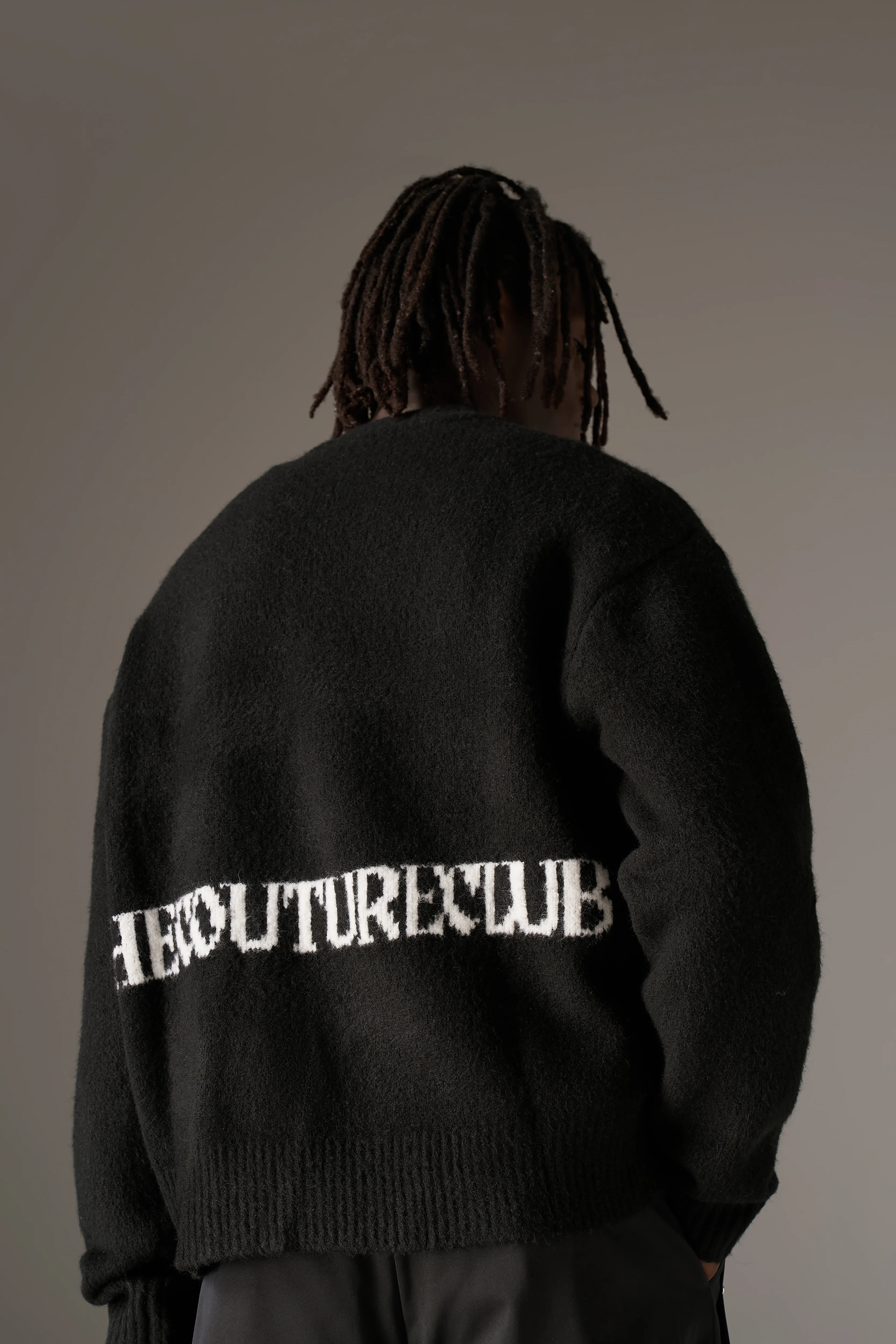 COPYRIGHT BRUSHED KNIT JUMPER - BLACK - Image 5