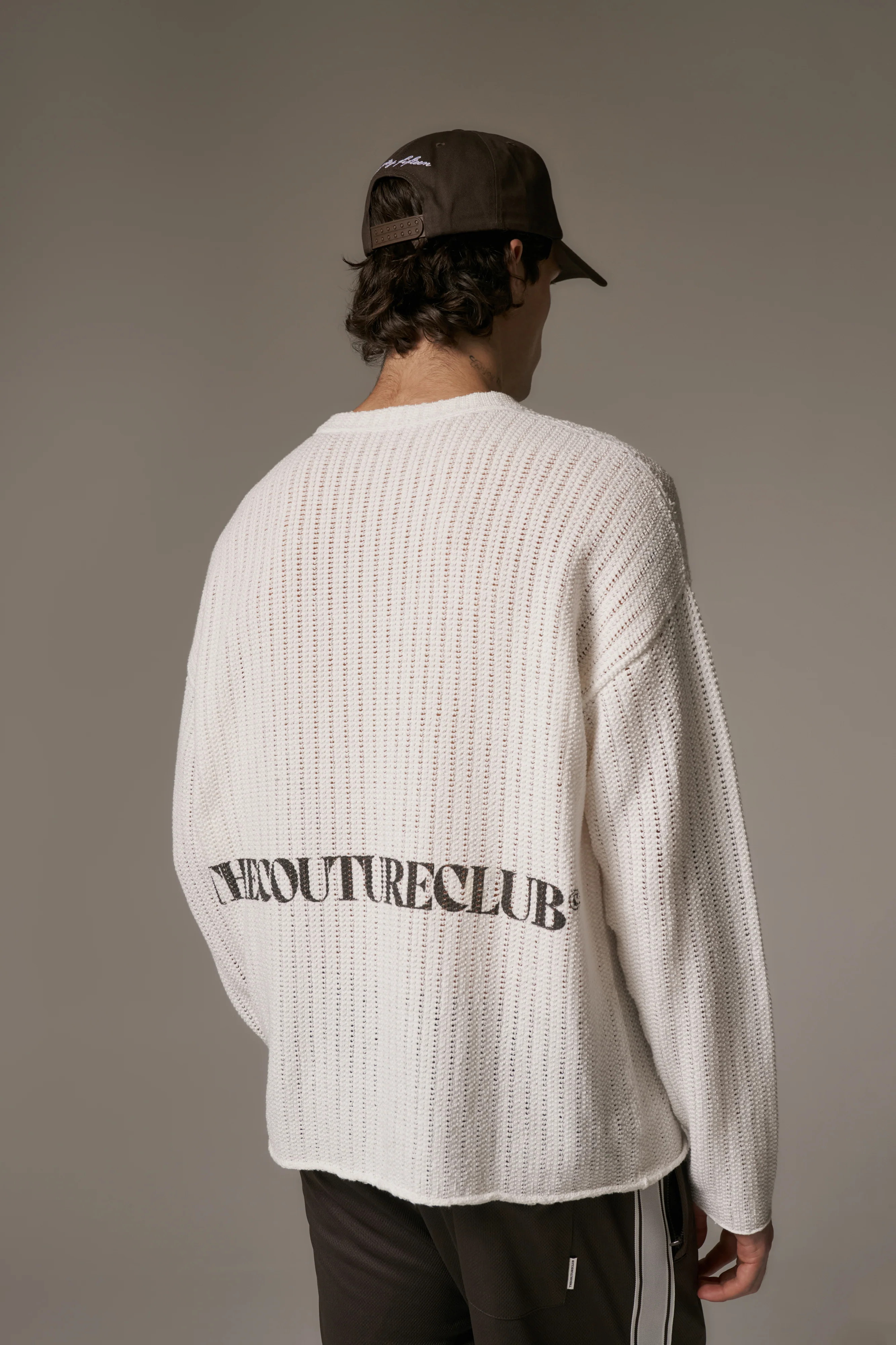 COPYRIGHT CROCHET LONG SLEEVE T-SHIRT - WHITE - Image 5