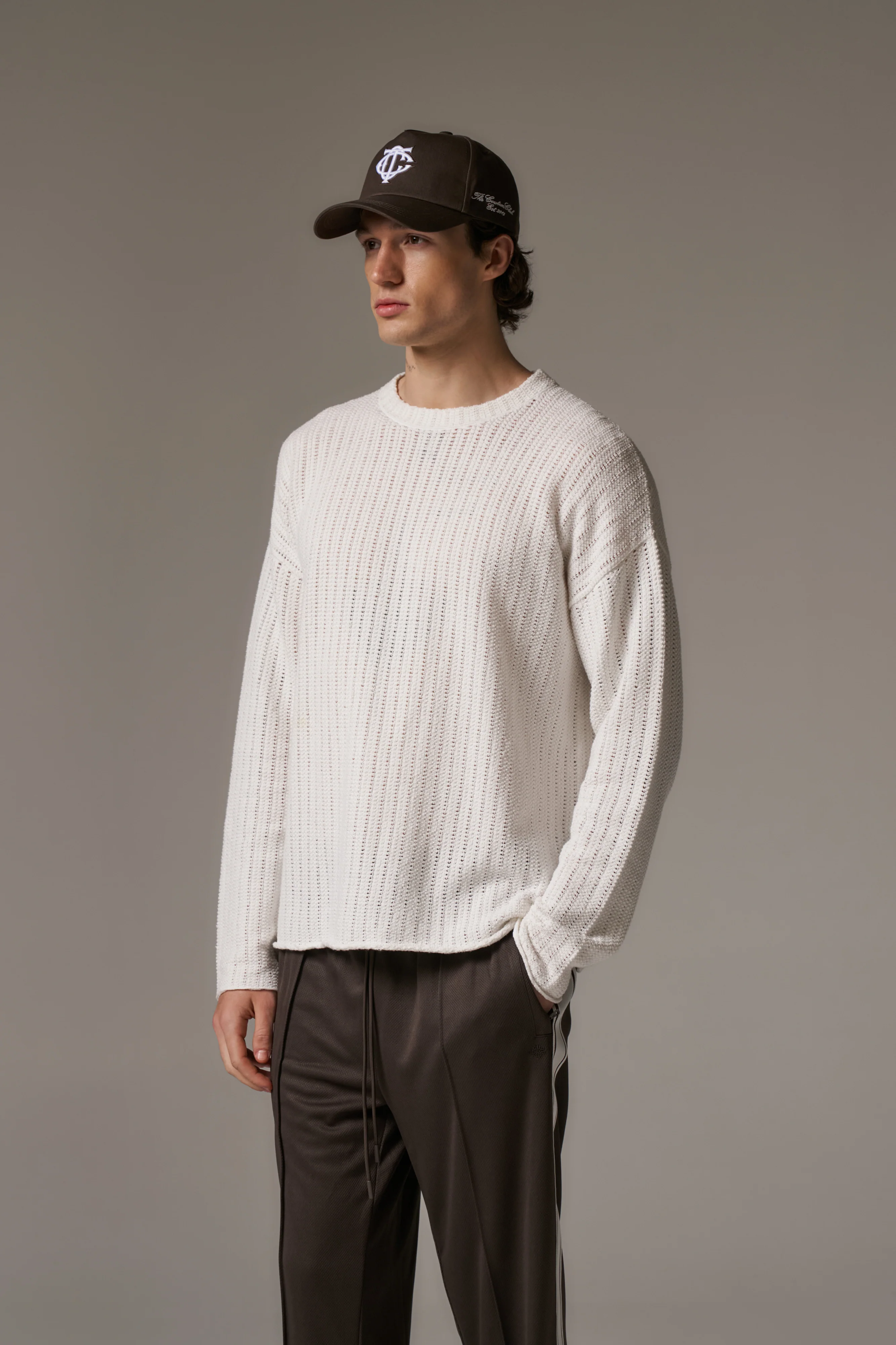 COPYRIGHT CROCHET LONG SLEEVE T-SHIRT - WHITE - Image 8