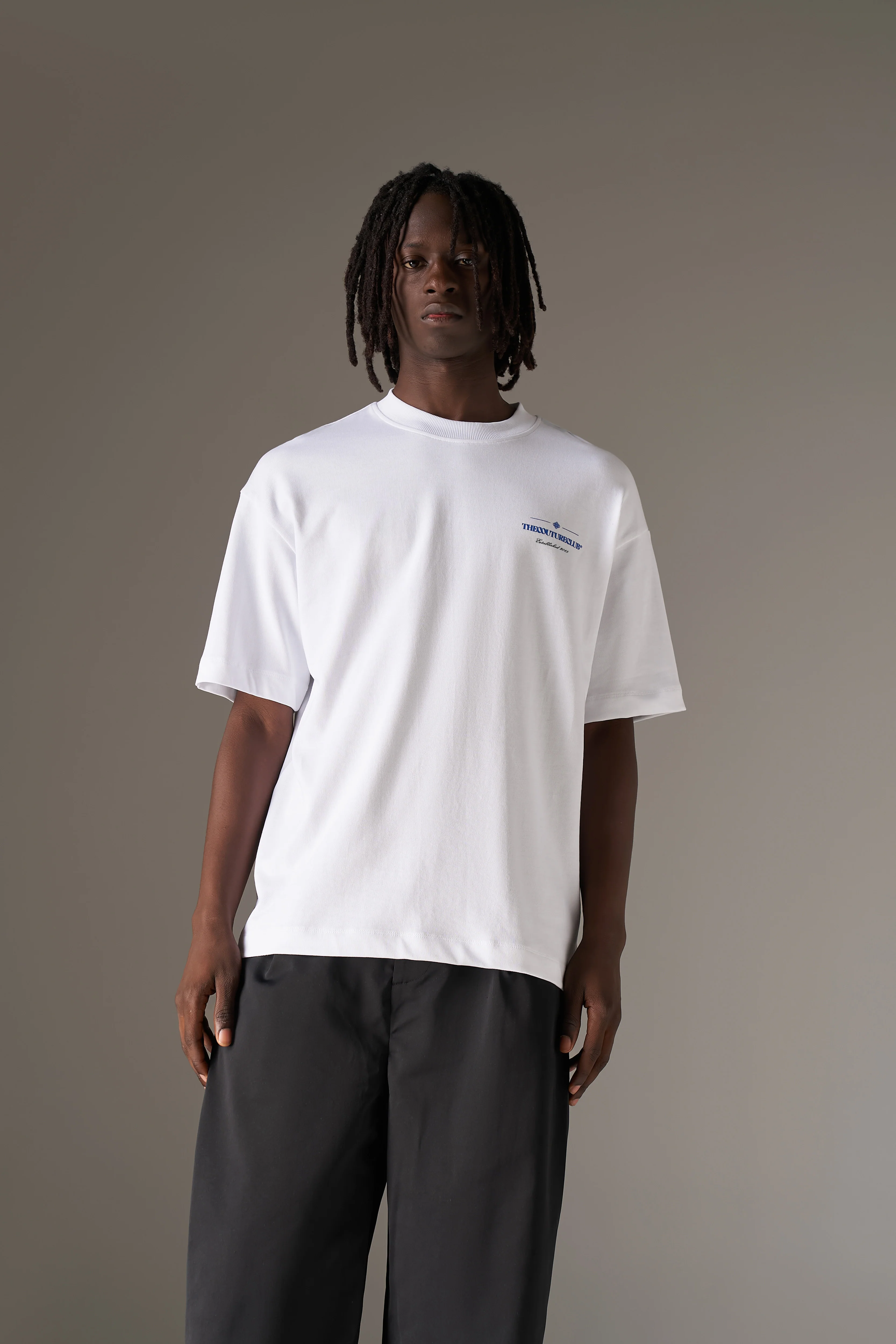 COPYRIGHT MULTI GRAPHIC T-SHIRT - WHITE BLUE - Image 2
