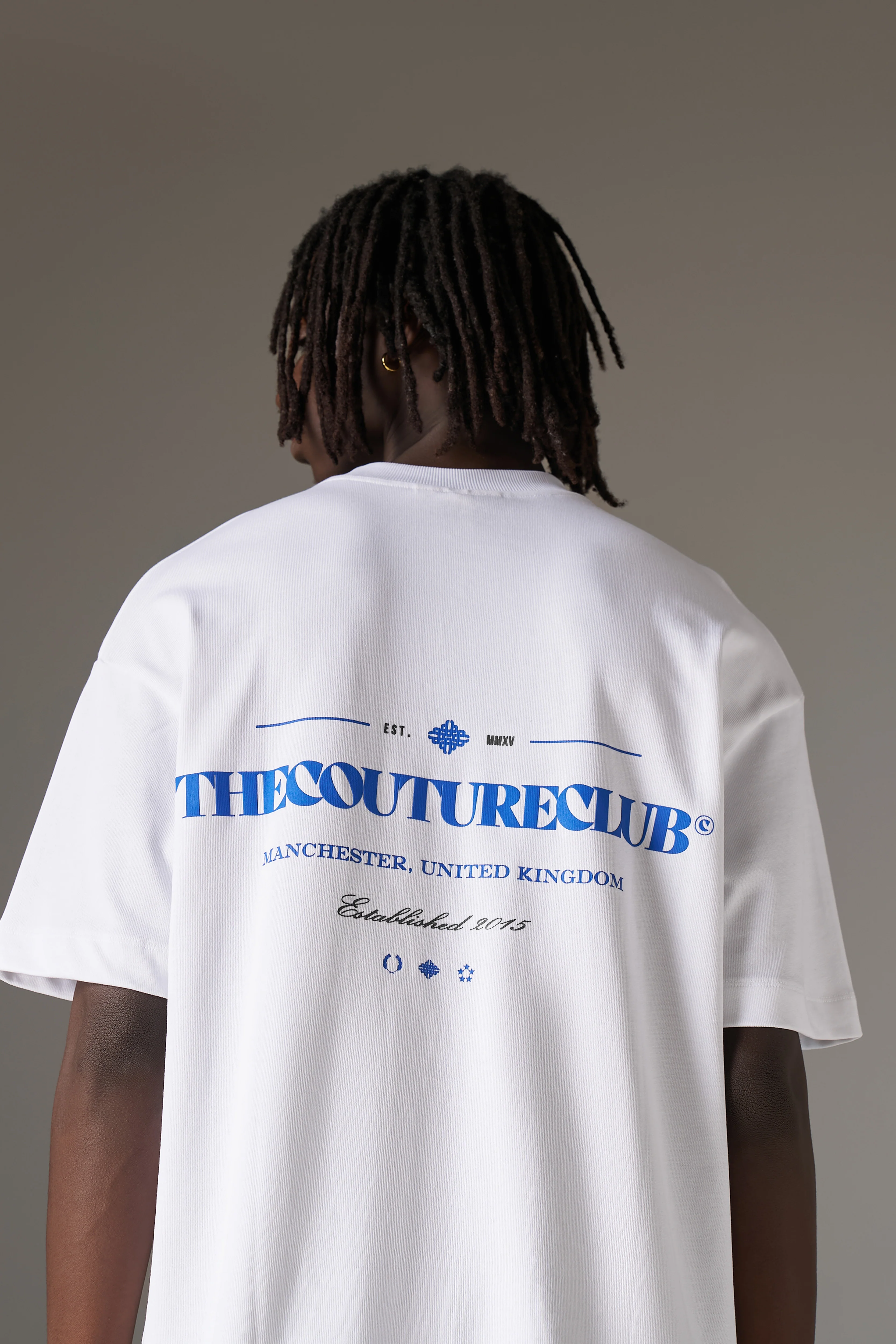 COPYRIGHT MULTI GRAPHIC T-SHIRT - WHITE BLUE - Image 4
