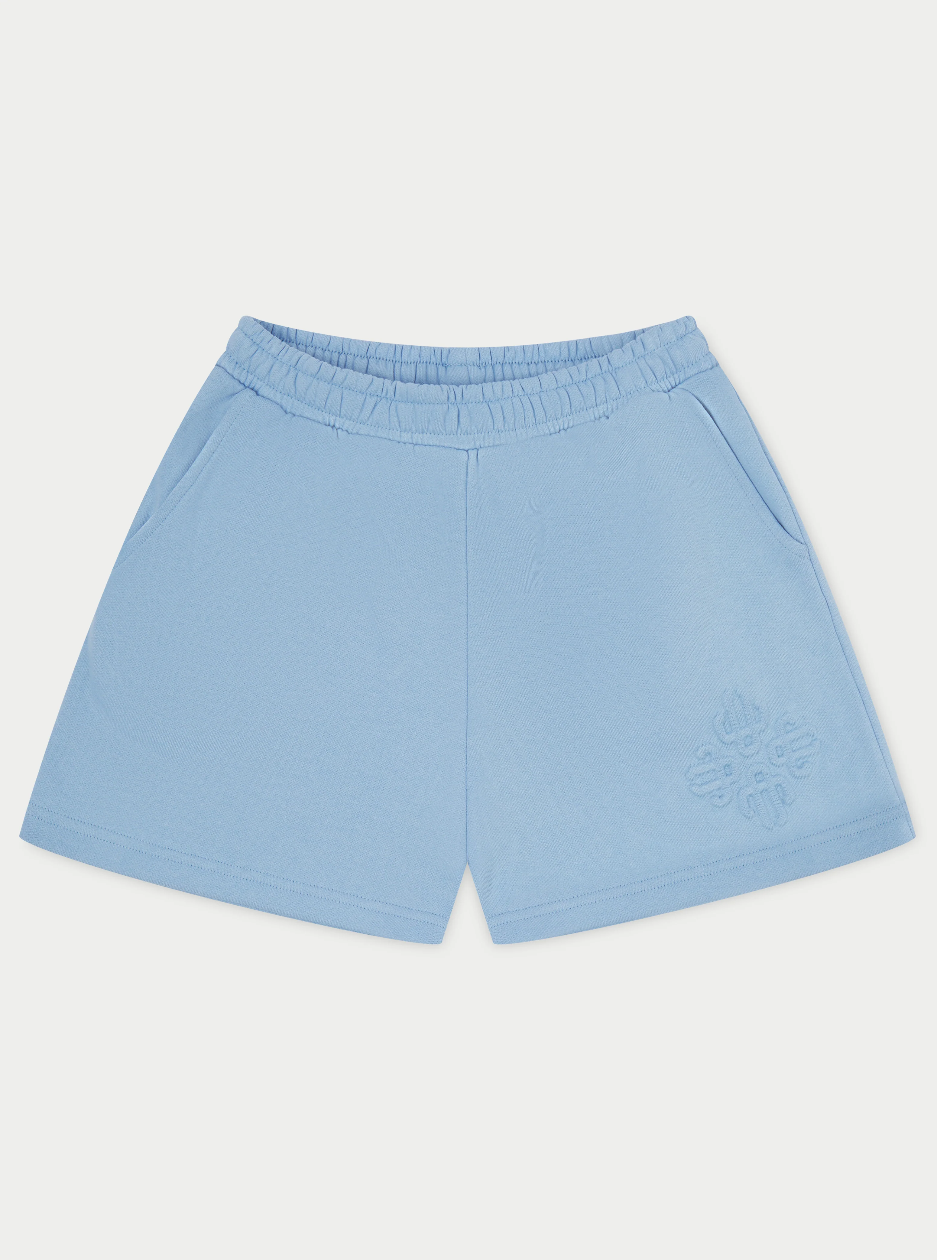 EMBLEM EMBOSSED SHORTS - BLUE
