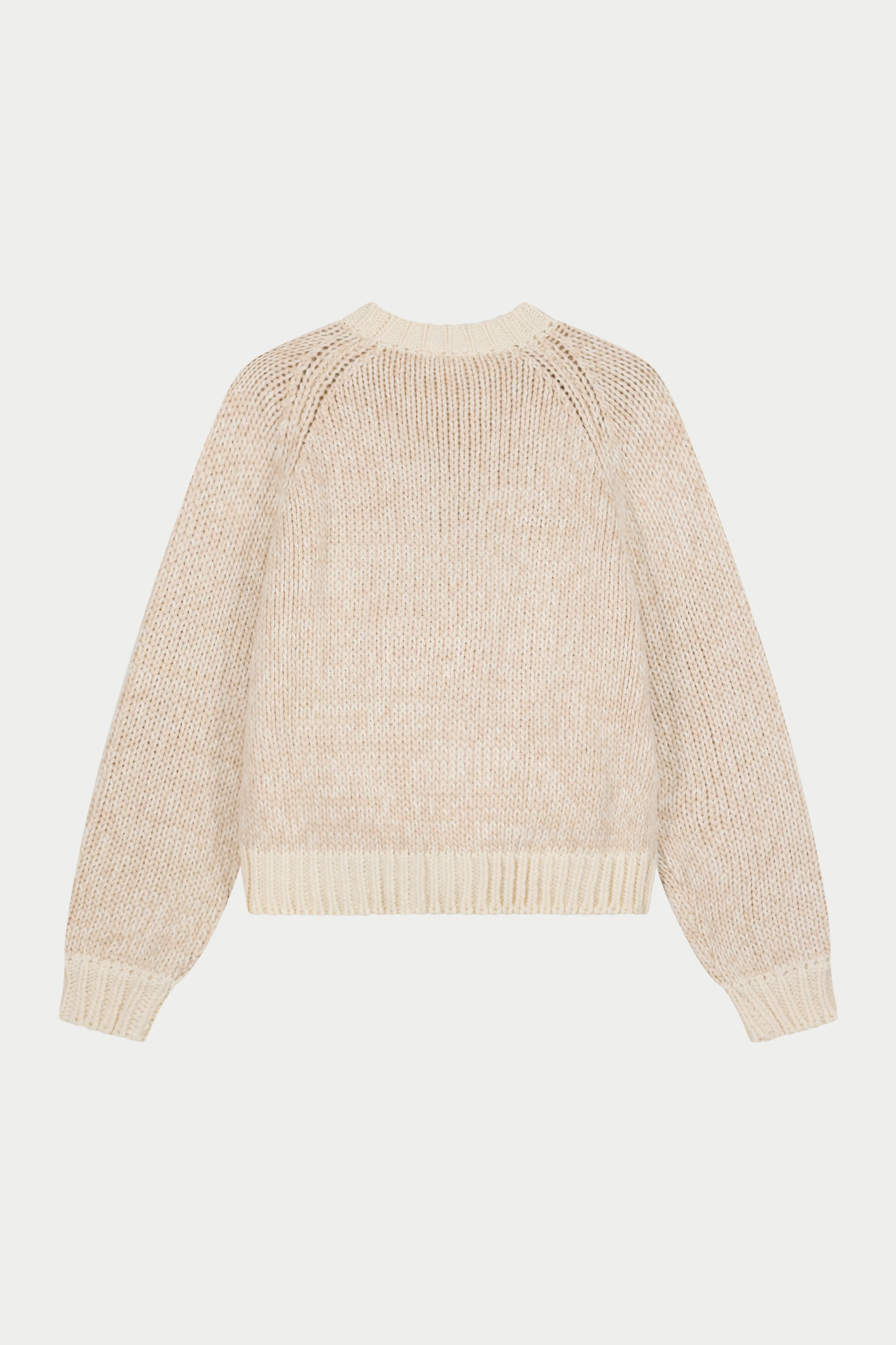 EMBLEM MIXED YARN OVERSIZED KNIT JUMPER - BEIGE - Image 6