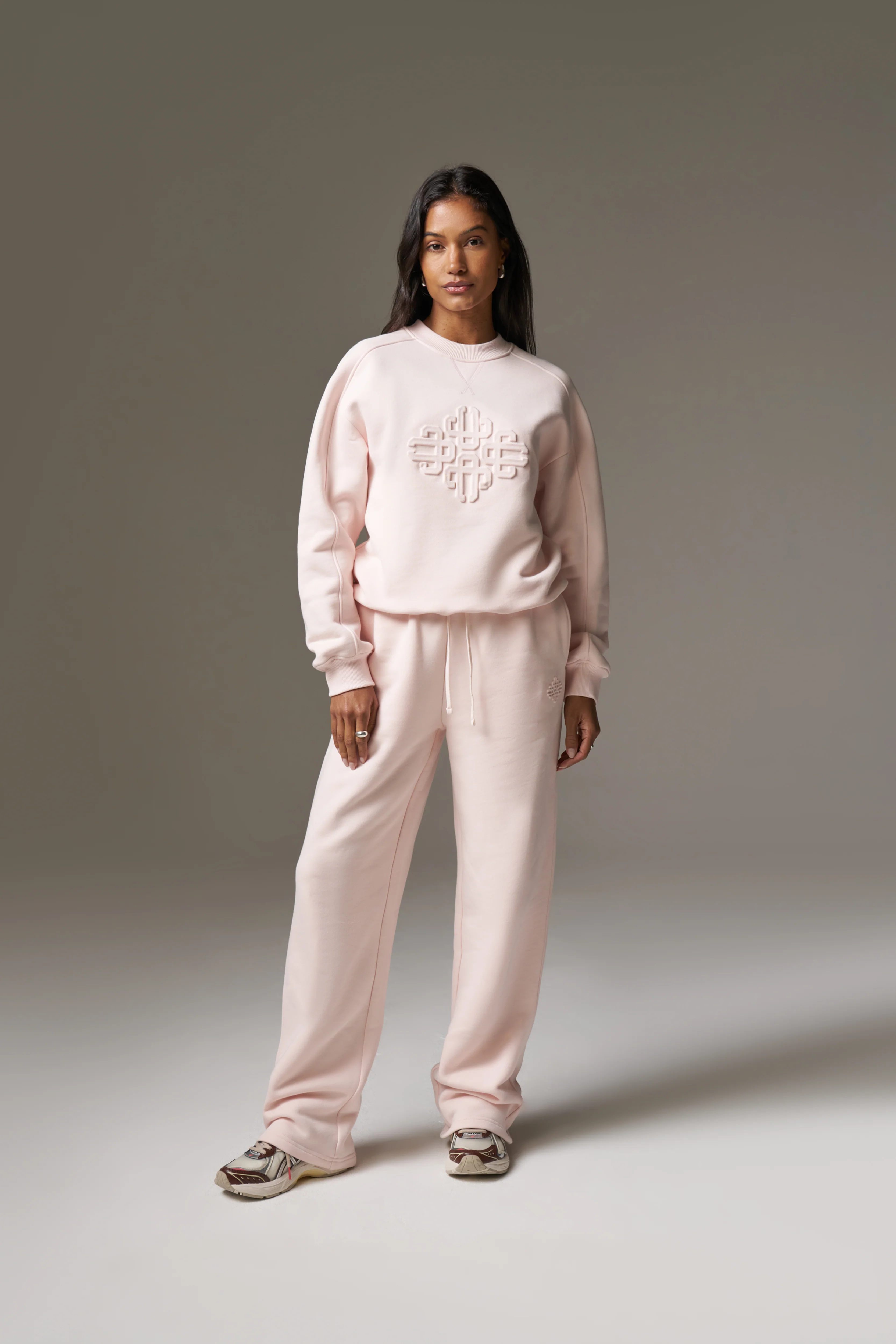 EMBOSSED STRAIGHT LEG JOGGERS - PINK - Image 3