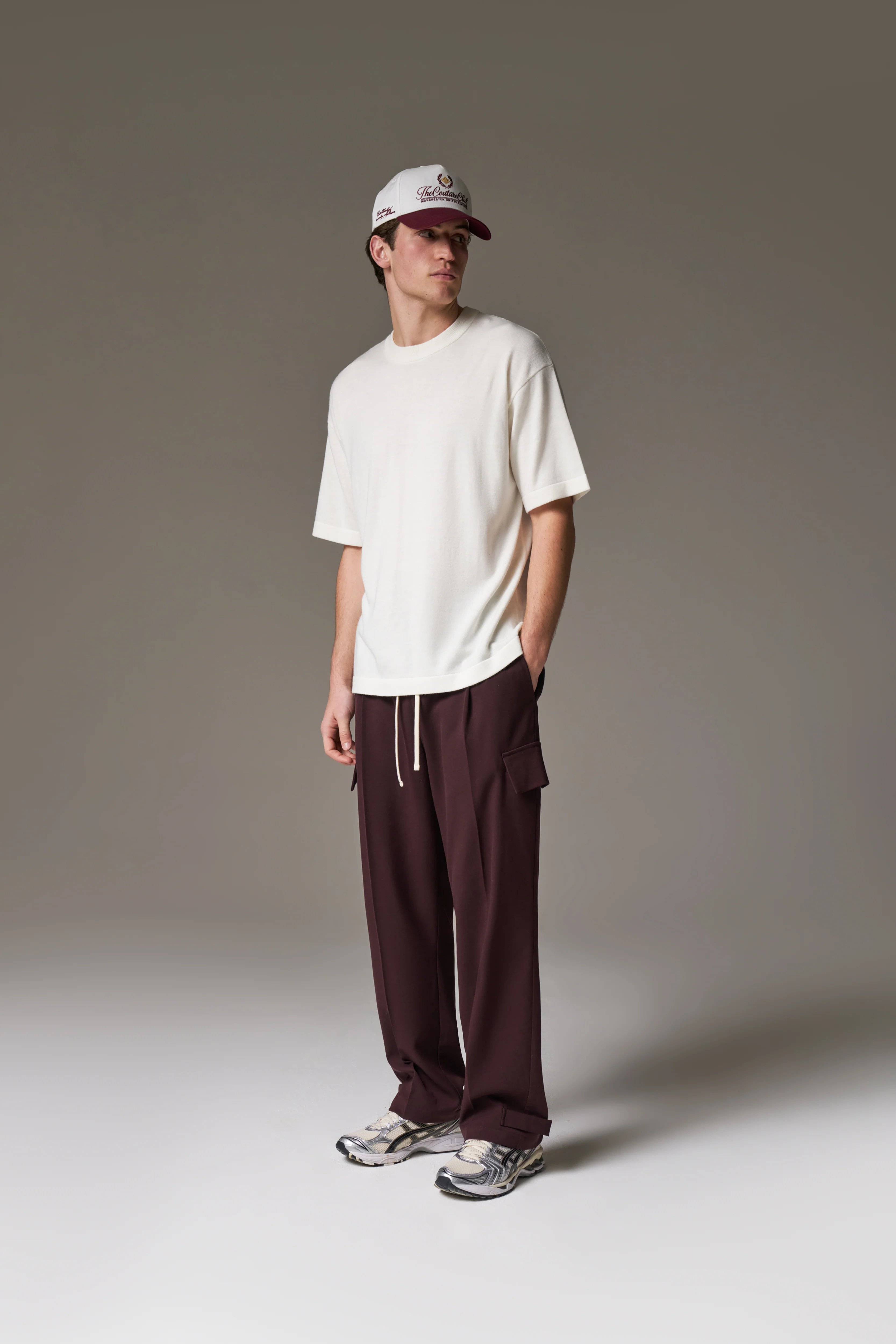 FINE GAUGE KNIT T-SHIRT - OFF WHITE - Image 3