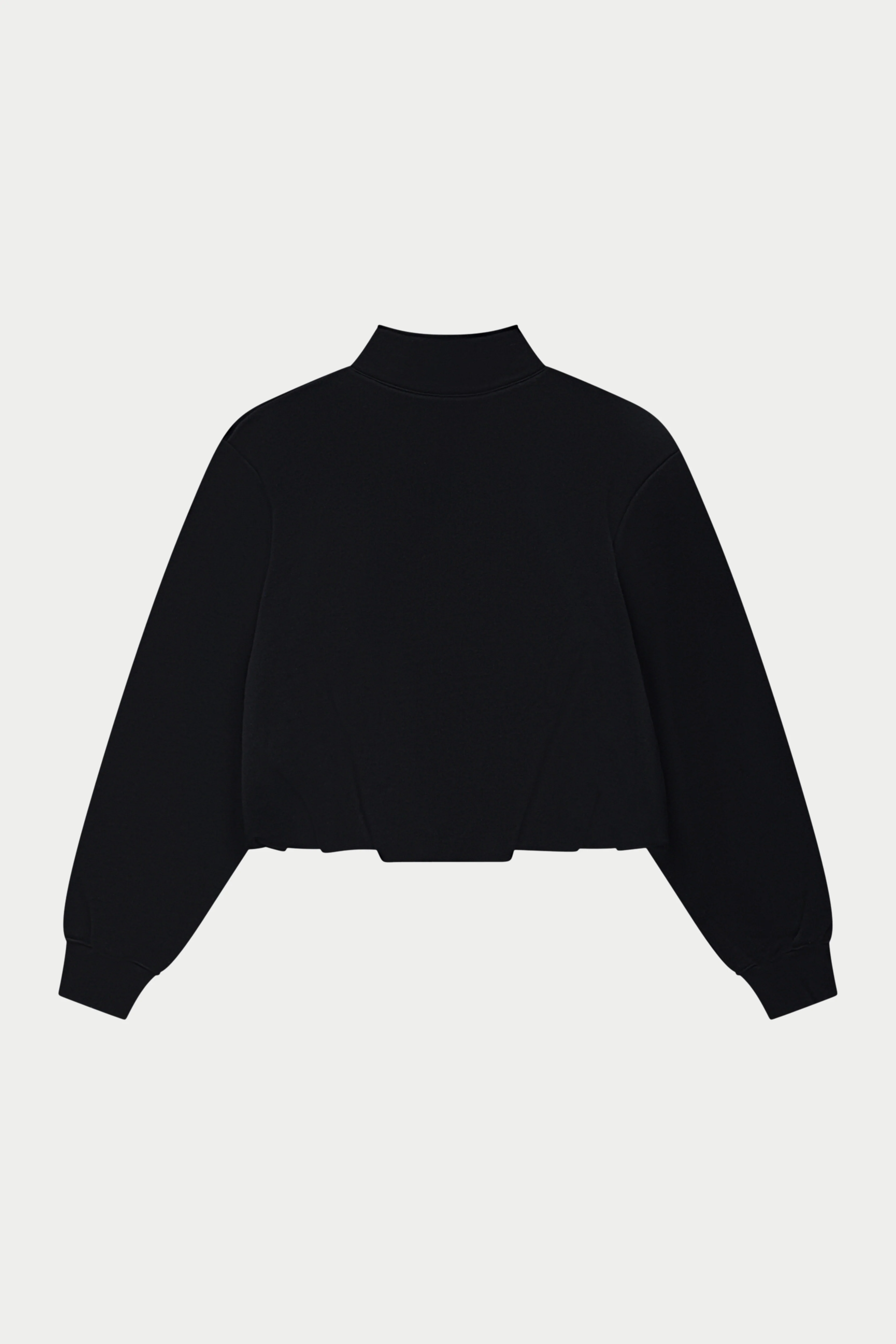 FUNNEL NECK BALLOON HEM ZIP THROUGH - BLACK