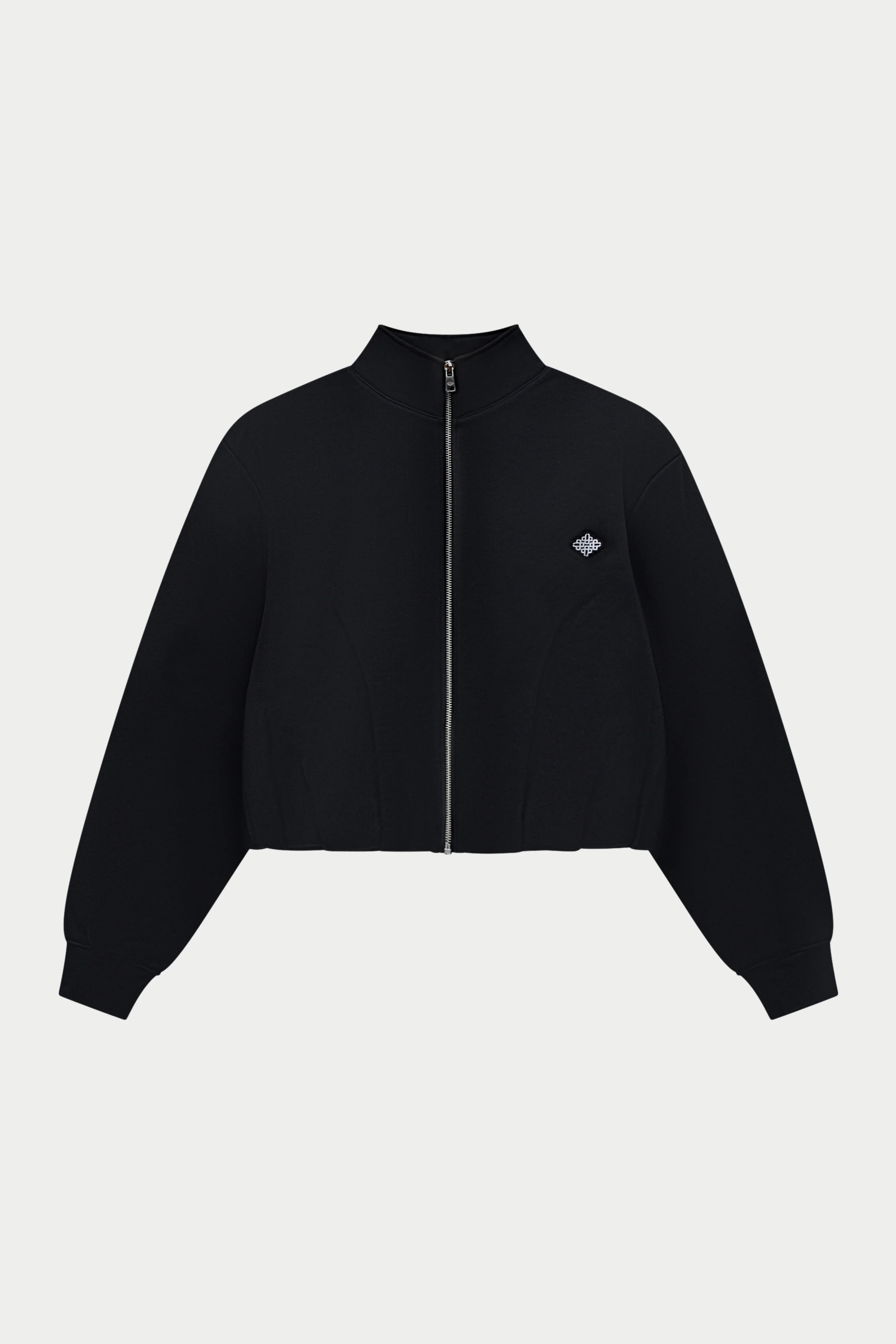 FUNNEL NECK BALLOON HEM ZIP THROUGH - BLACK - Image 2