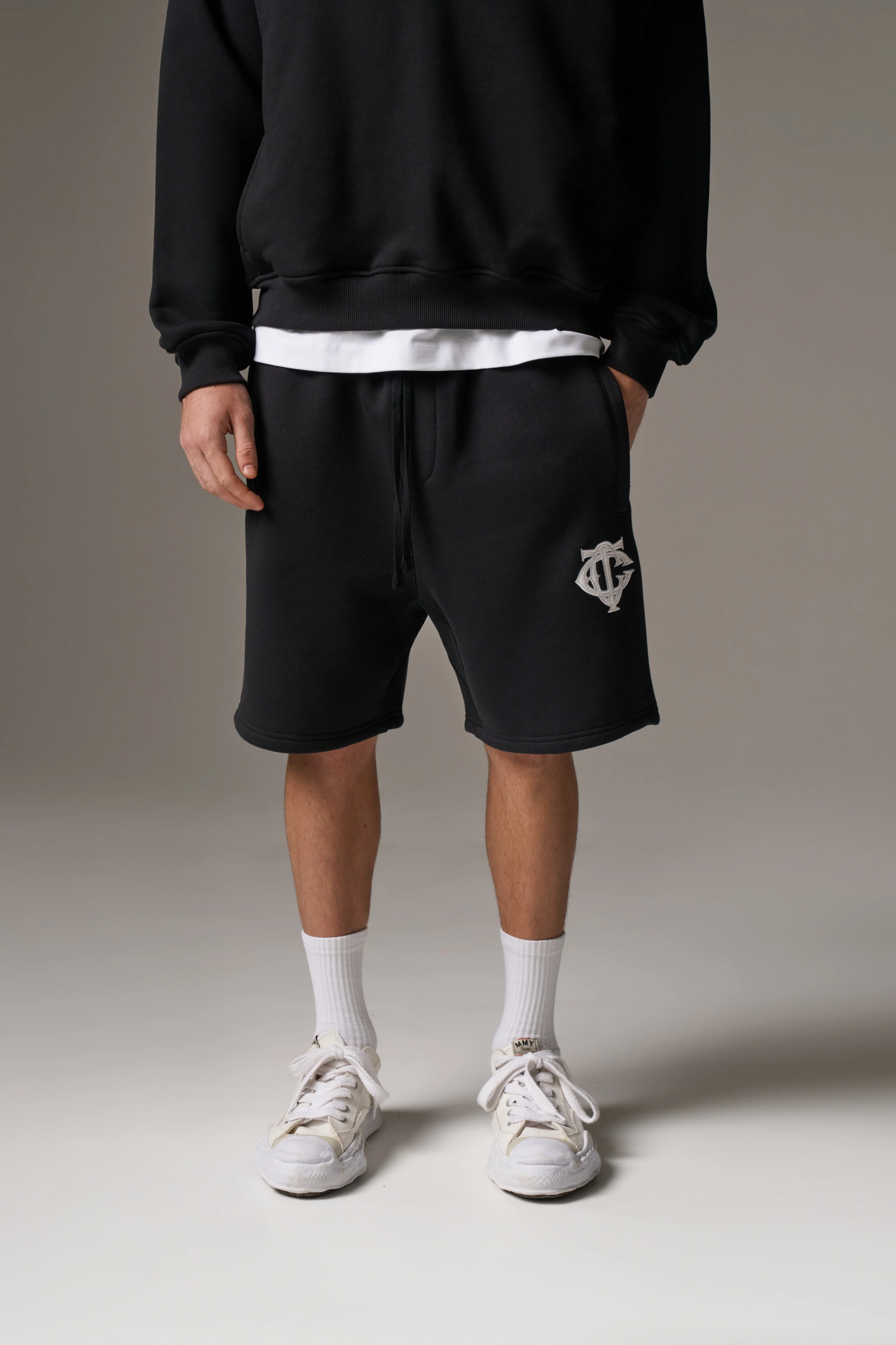 HEAVYWEIGHT MONOGRAM SHORTS - BLACK - Image 4
