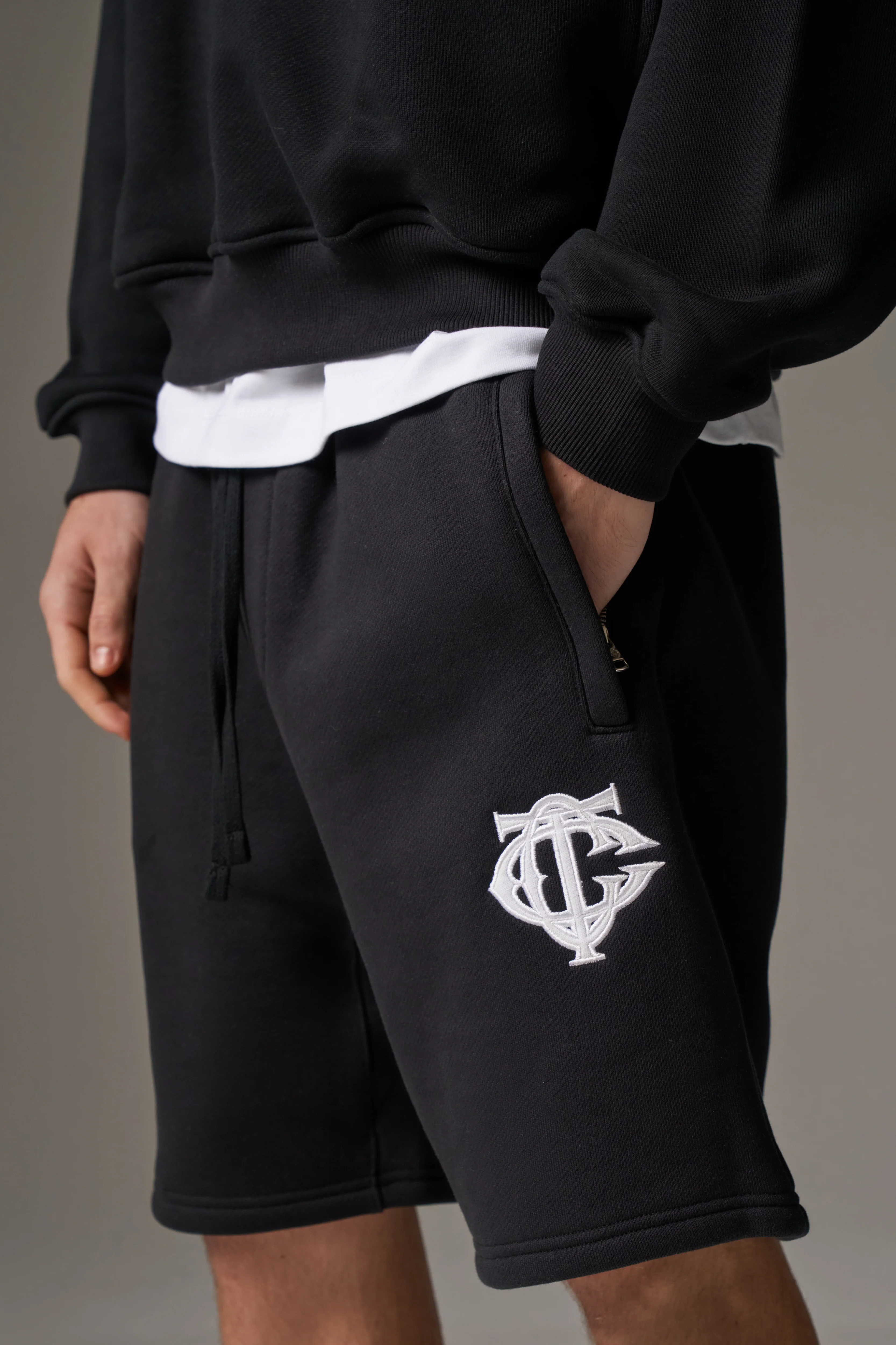 HEAVYWEIGHT MONOGRAM SHORTS - BLACK - Image 5