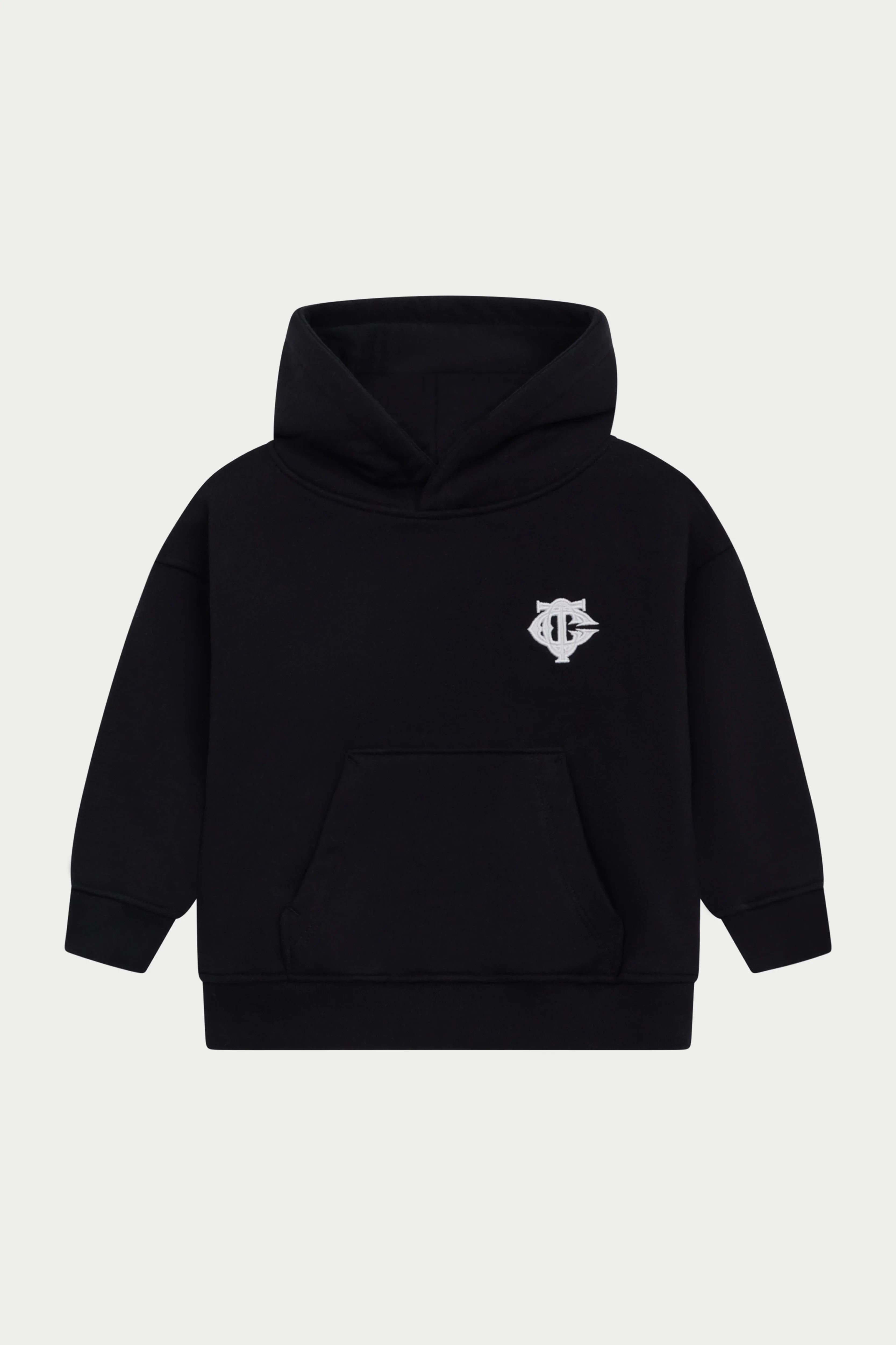 KIDS MONOGRAM EMBLEM APPLIQUE HOODIE - BLACK - Image 2