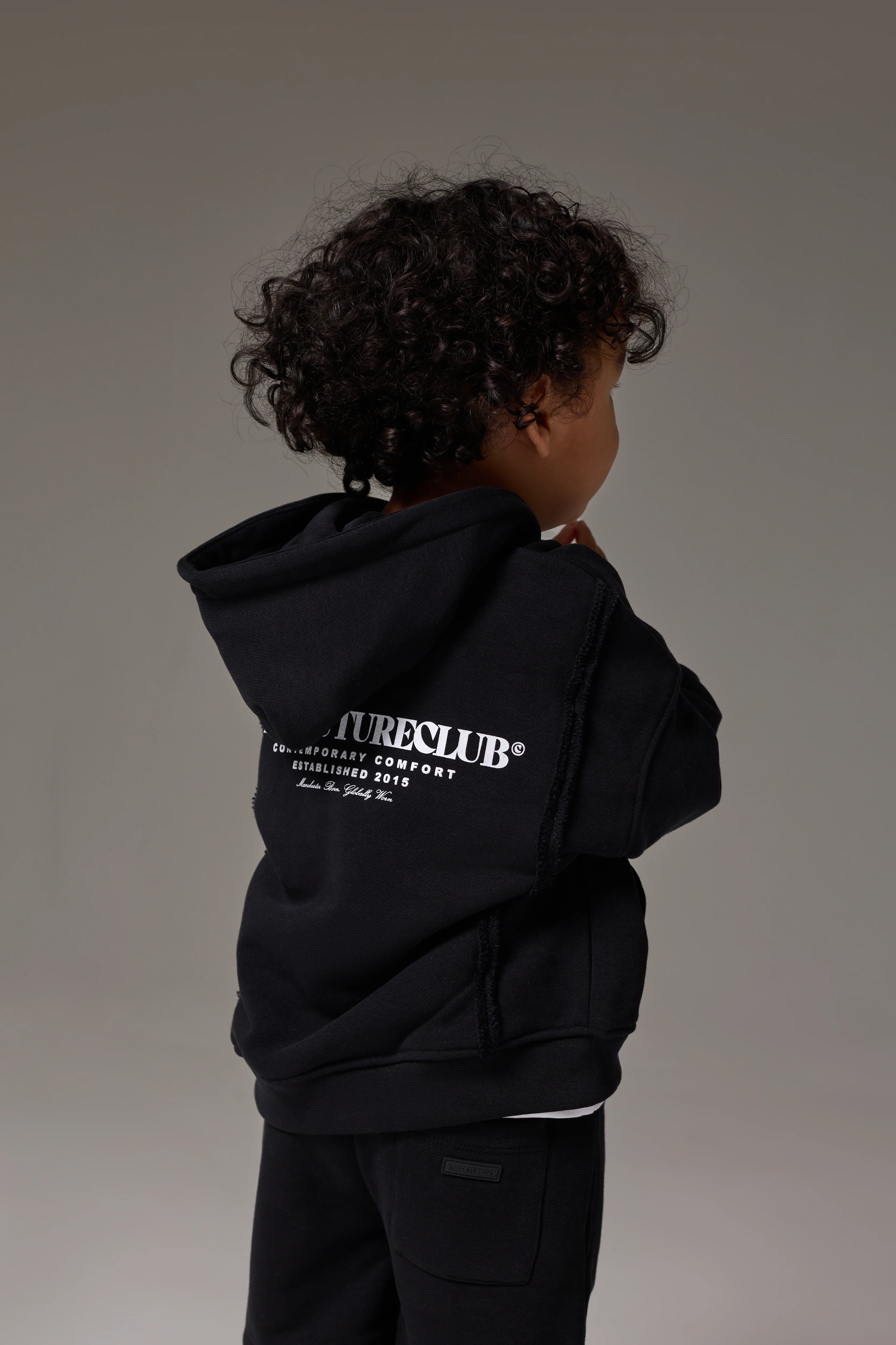 KIDS COPYRIGHT ZIP THROUGH HOODIE - BLACK - Image 4