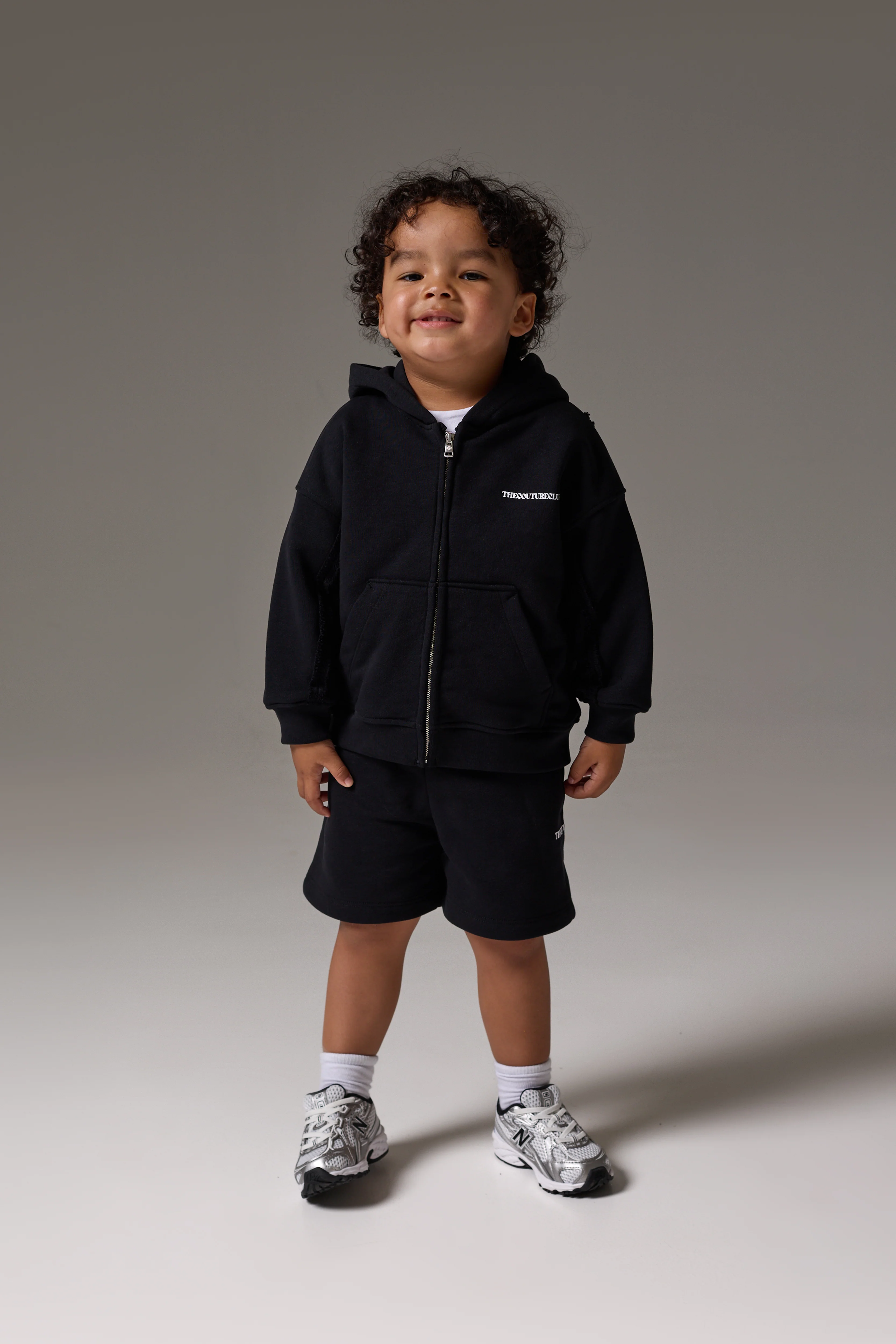KIDS COPYRIGHT ZIP THROUGH HOODIE - BLACK - Image 5