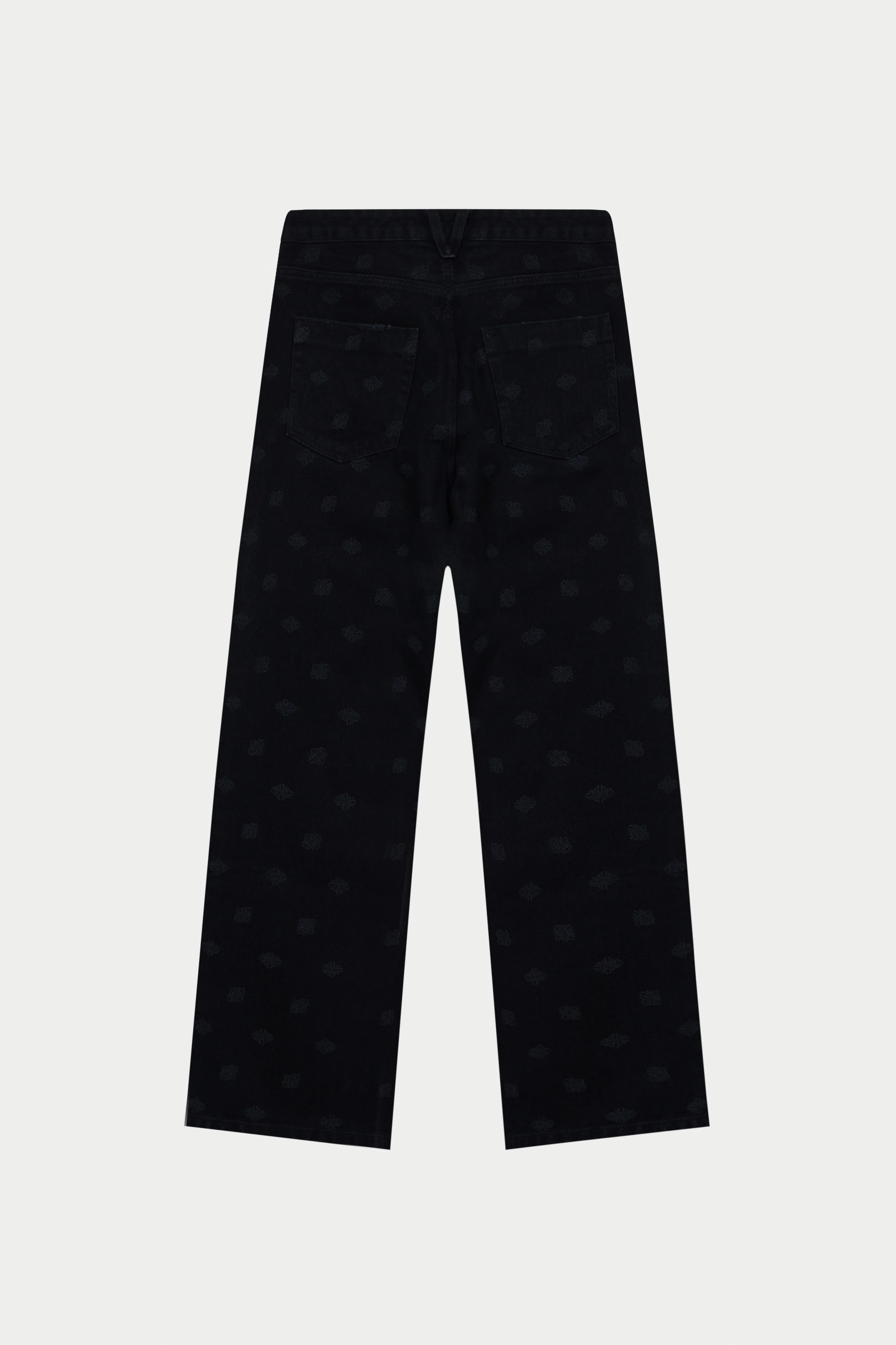 LASER PRINT EMBLEM JEANS - BLACK WASH - Image 7