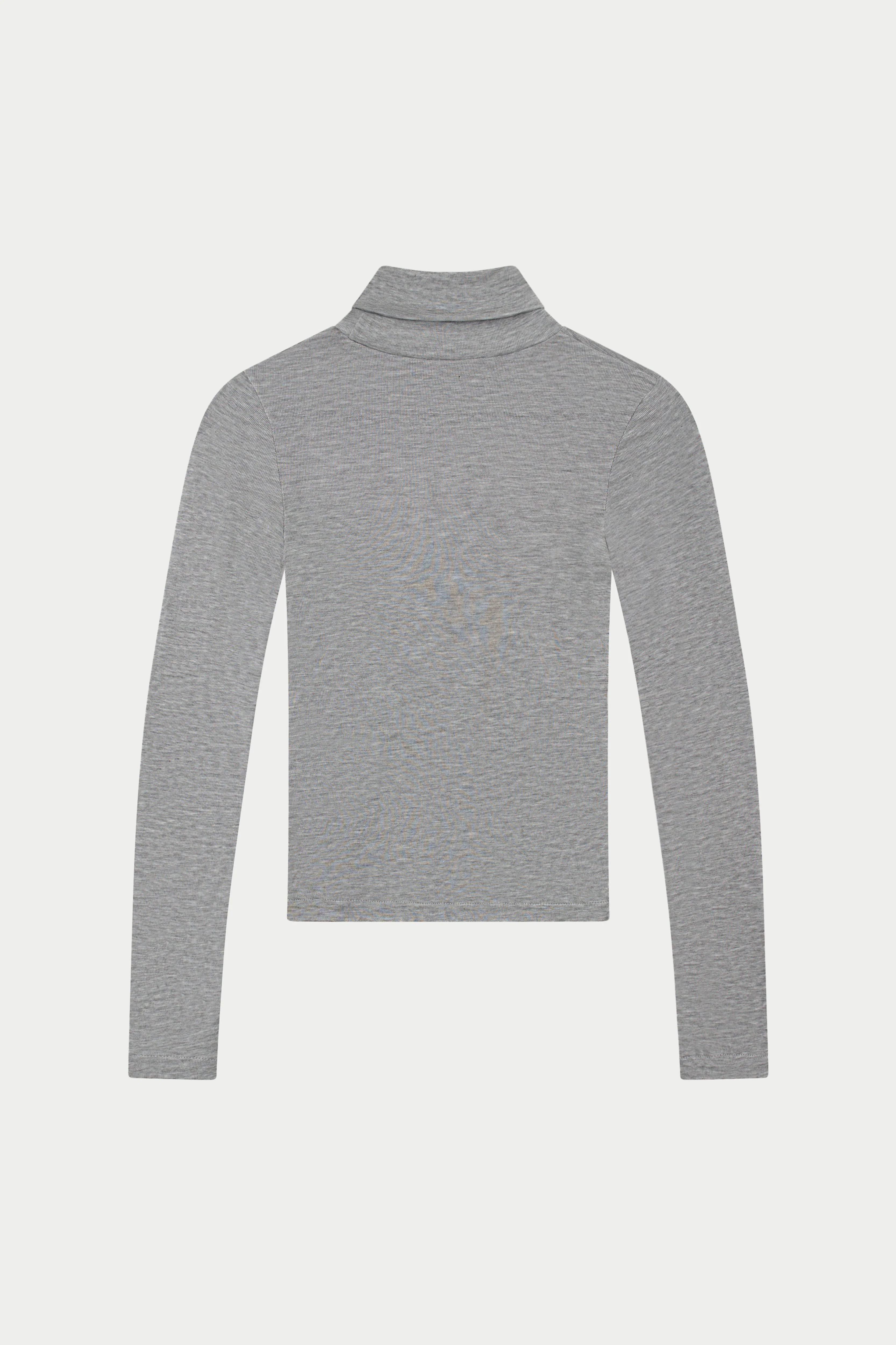 LIGHTWEIGHT ROLL NECK TOP - GREY - Image 7