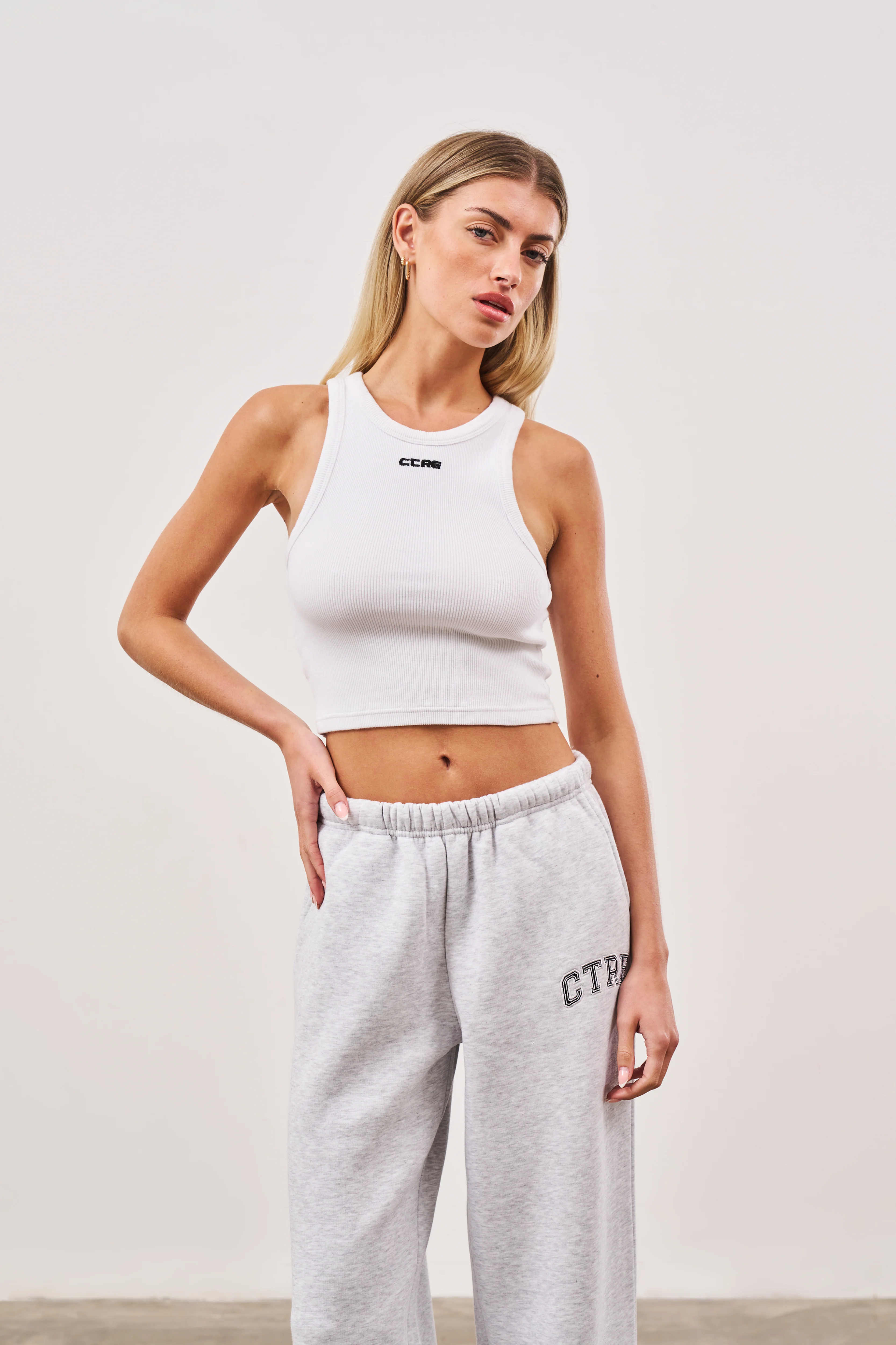 LOGO RIBBED RACER VEST - WHITE - Image 5