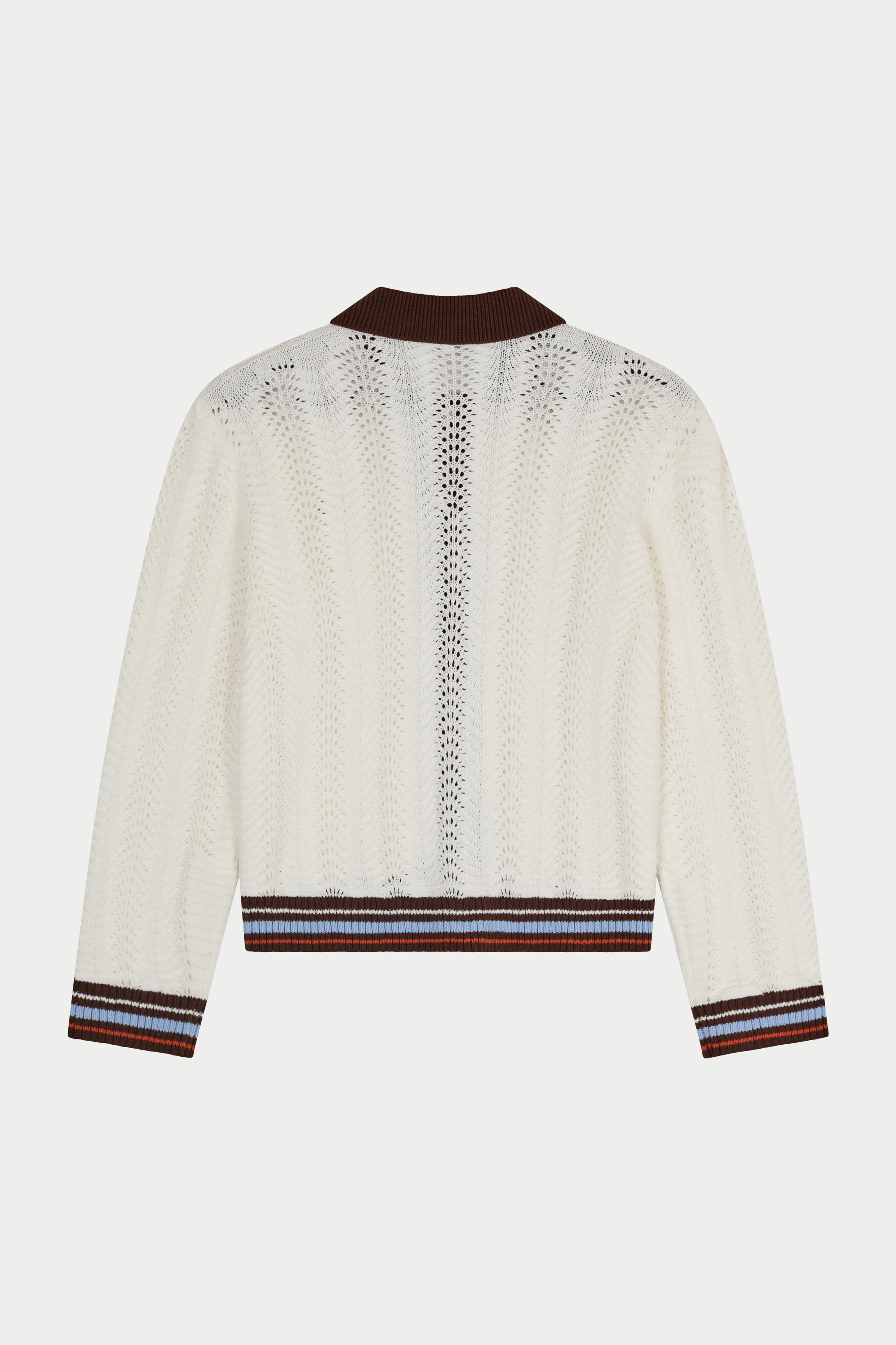 LONG SLEEVE CROCHET SHIRT - CHOCOLATE - Image 5