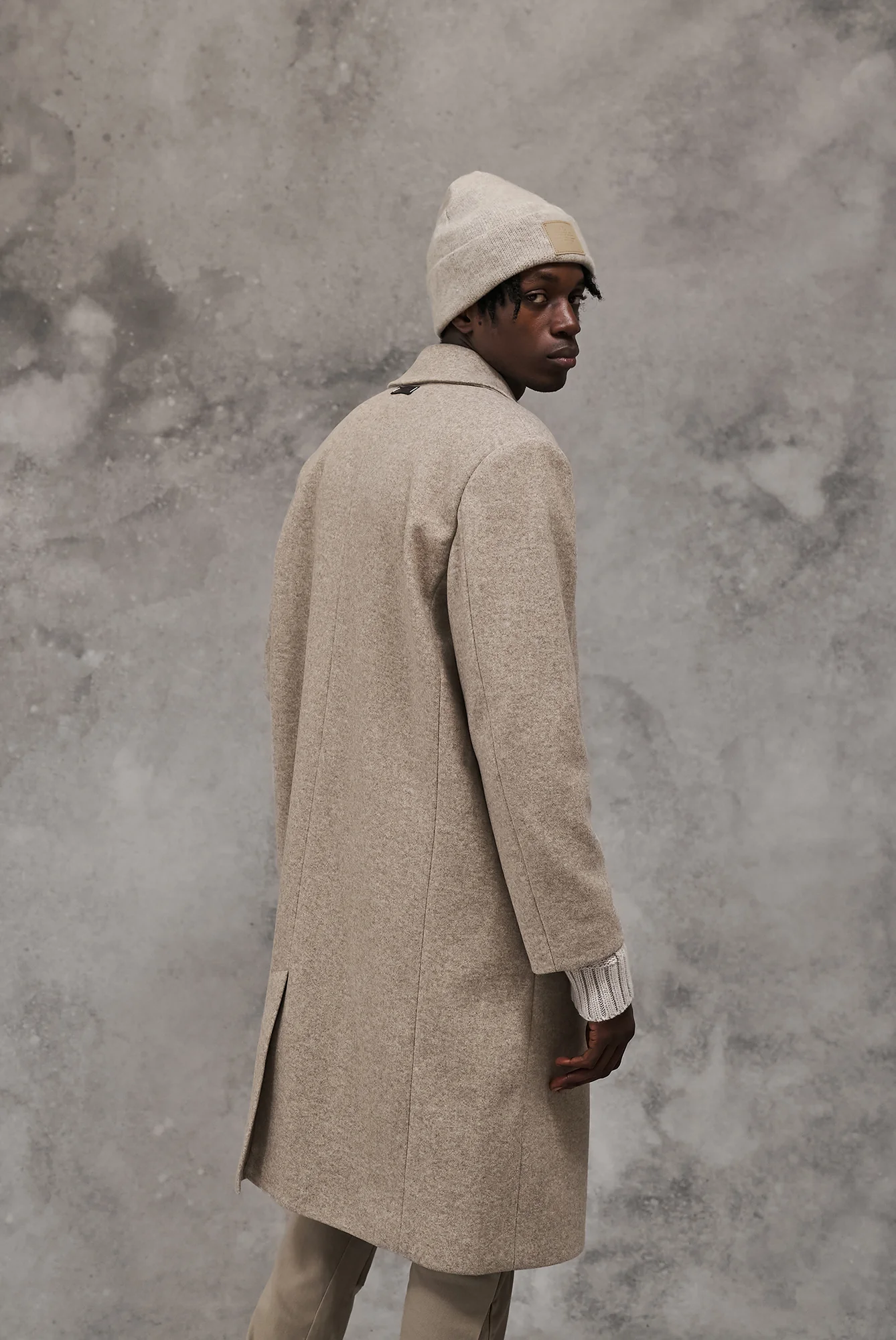 LONGLINE OVERCOAT - BEIGE - Image 7