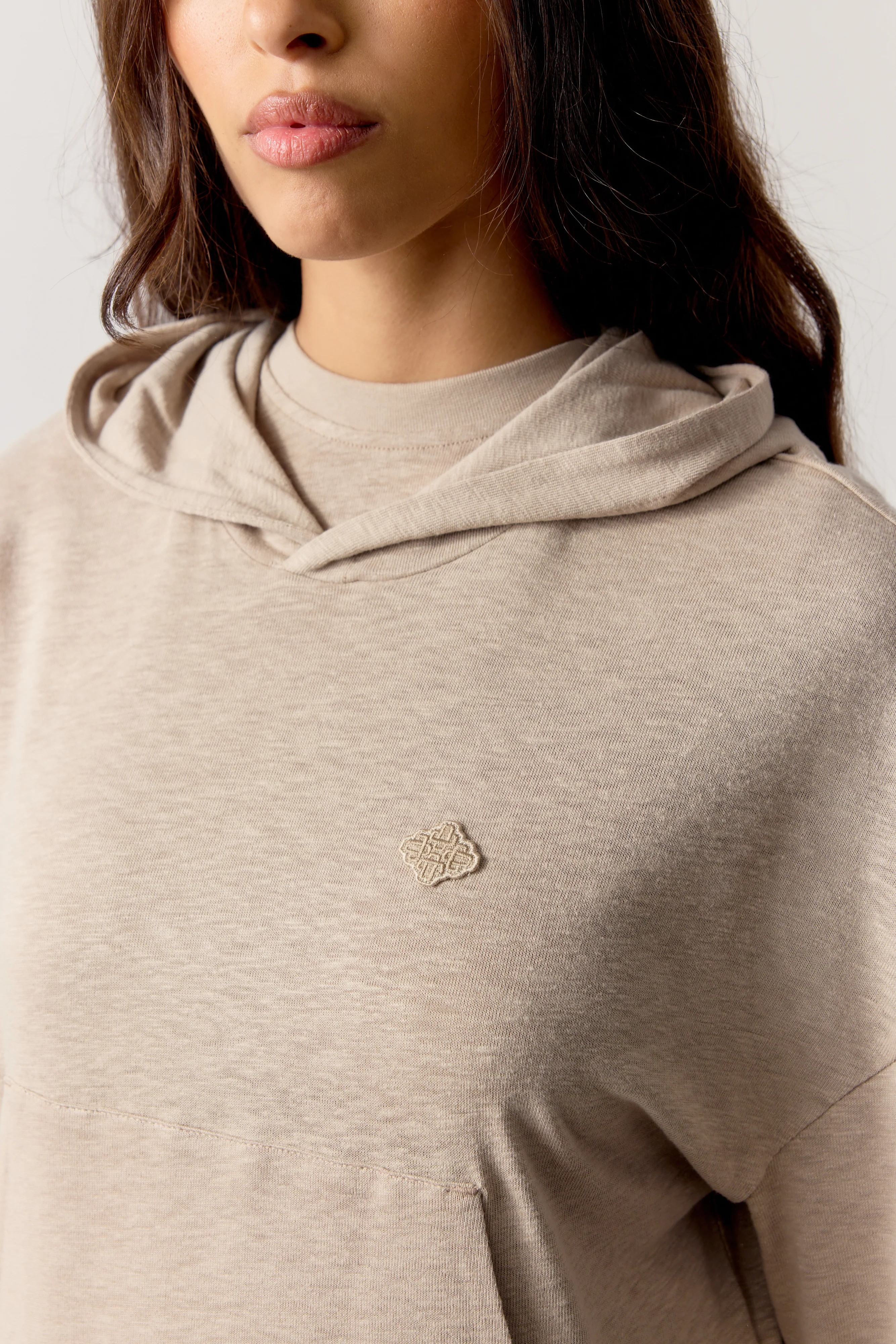MARL SLUB HOODIE - MUSHROOM - Image 4
