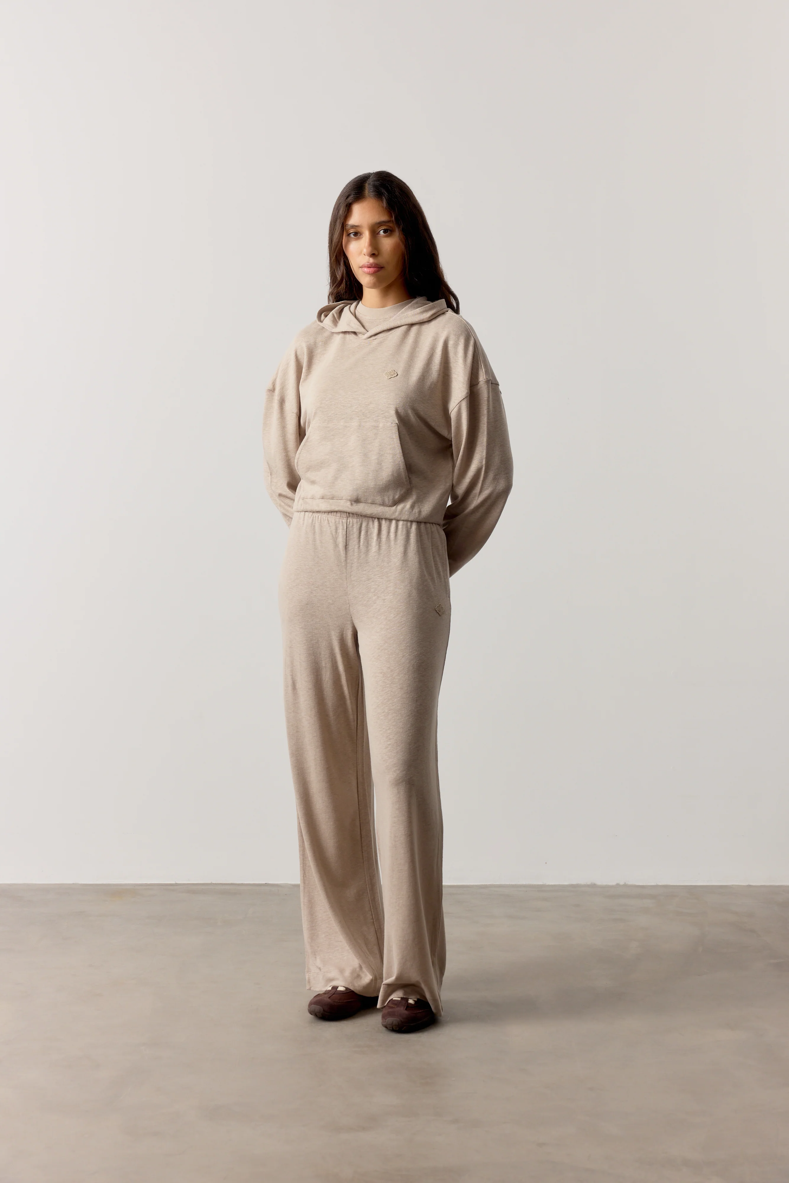 MARL SLUB HOODIE - MUSHROOM - Image 6