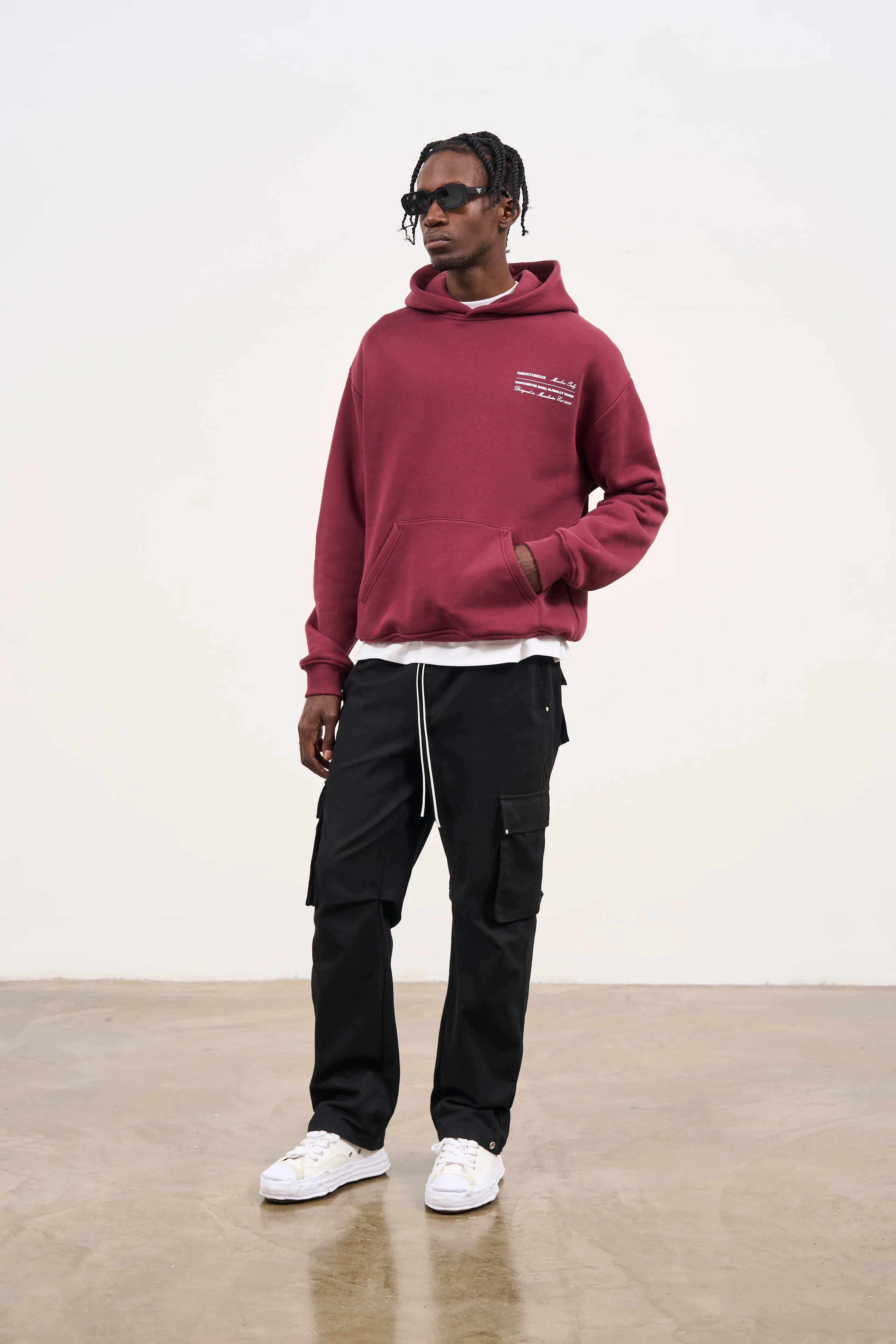 MISSION STATEMENT RELAXED HOODIE - BURGUNDY - Image 6