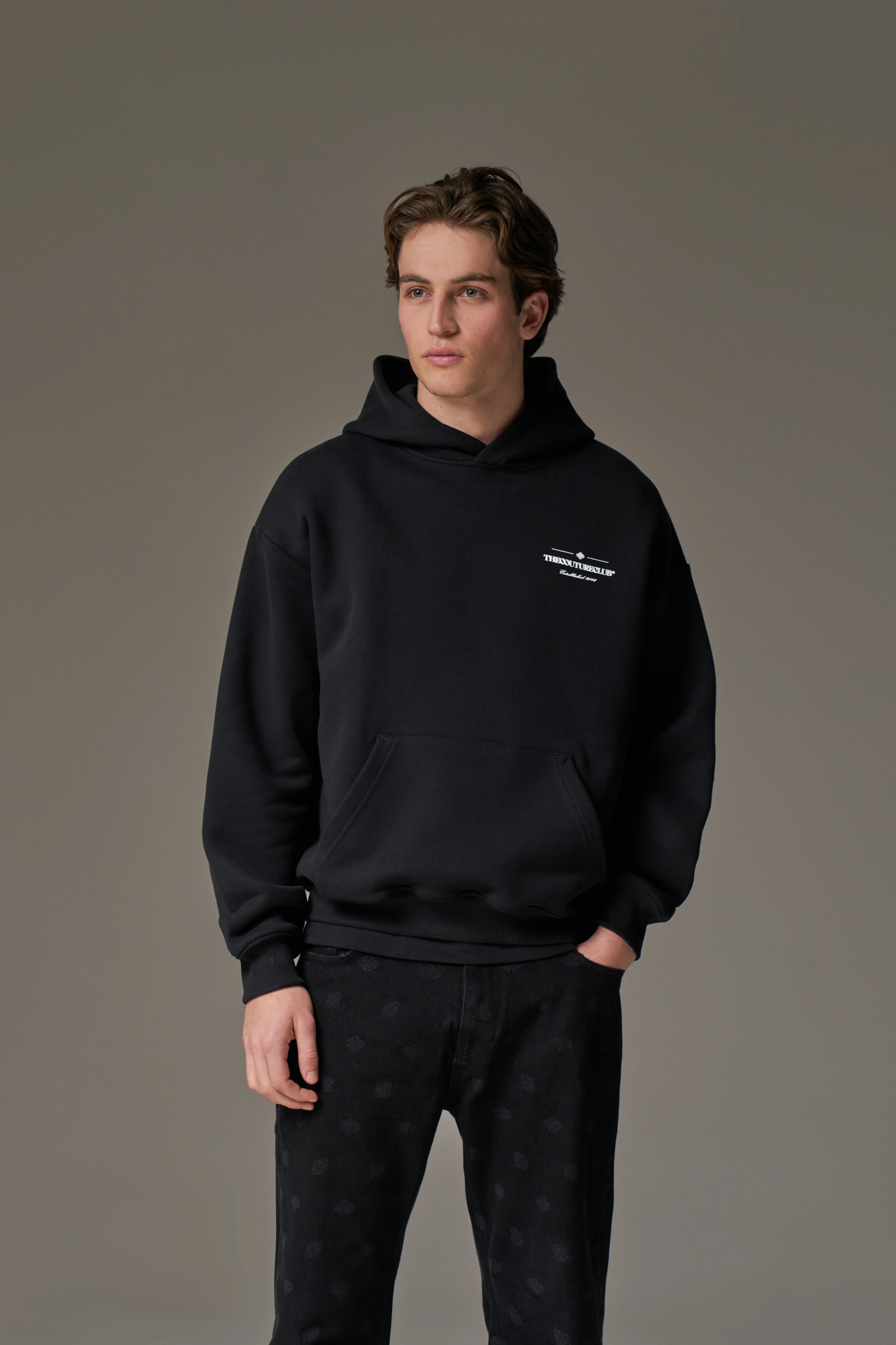 COPYRIGHT MULTI GRAPHIC HOODIE - BLACK - Image 4