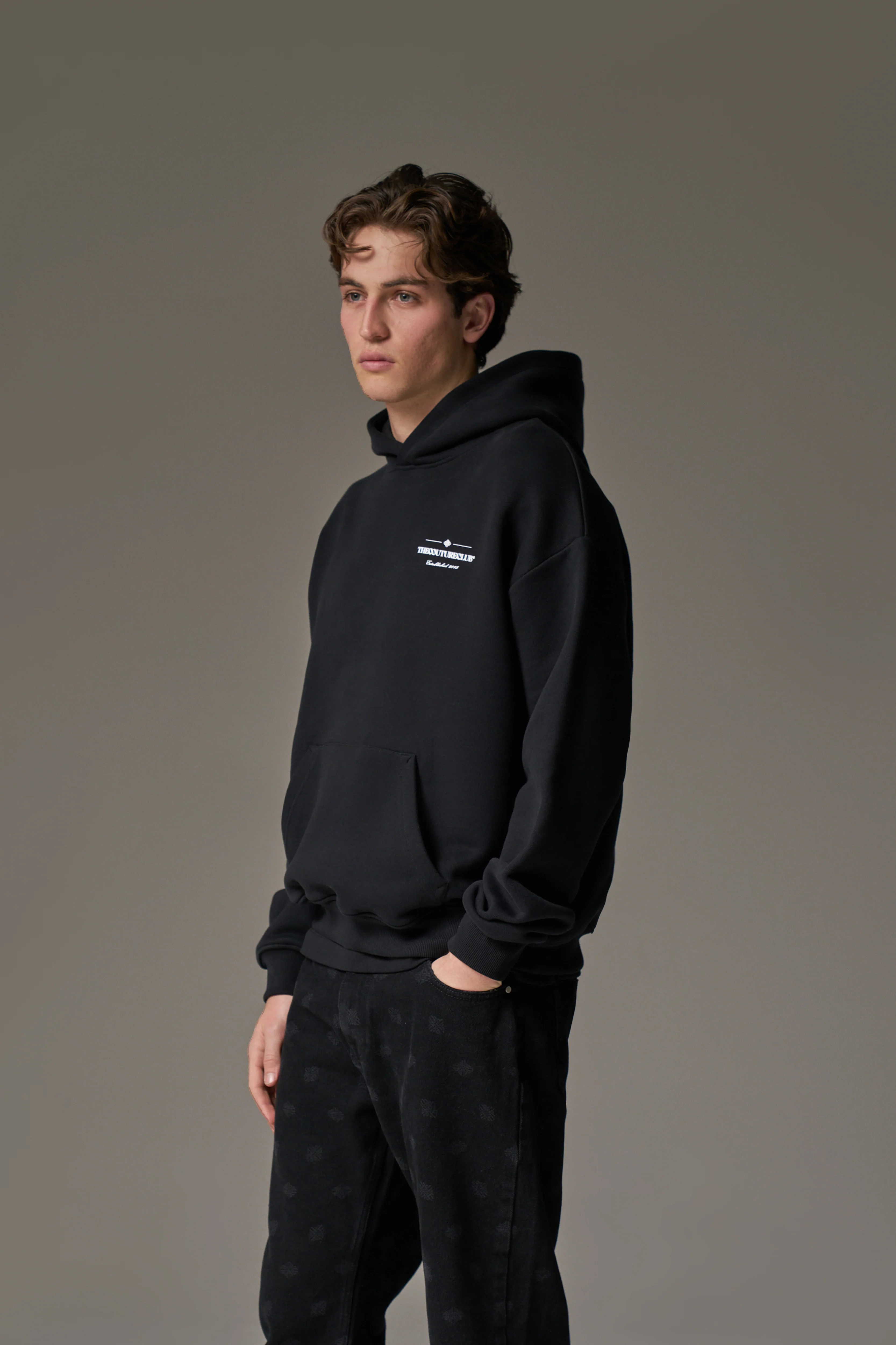 COPYRIGHT MULTI GRAPHIC HOODIE - BLACK - Image 8
