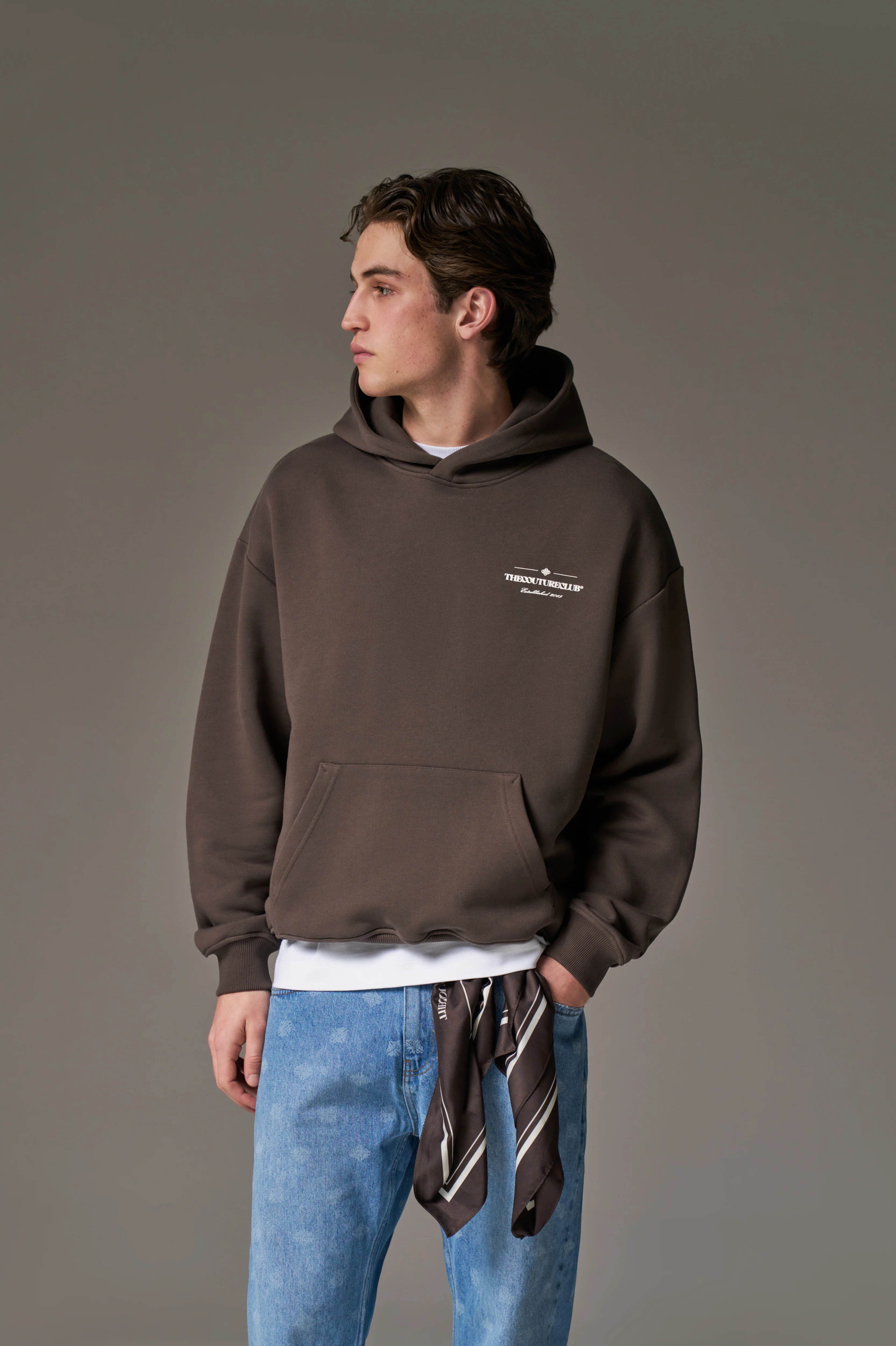 COPYRIGHT MULTI GRAPHIC HOODIE - BROWN - Image 2