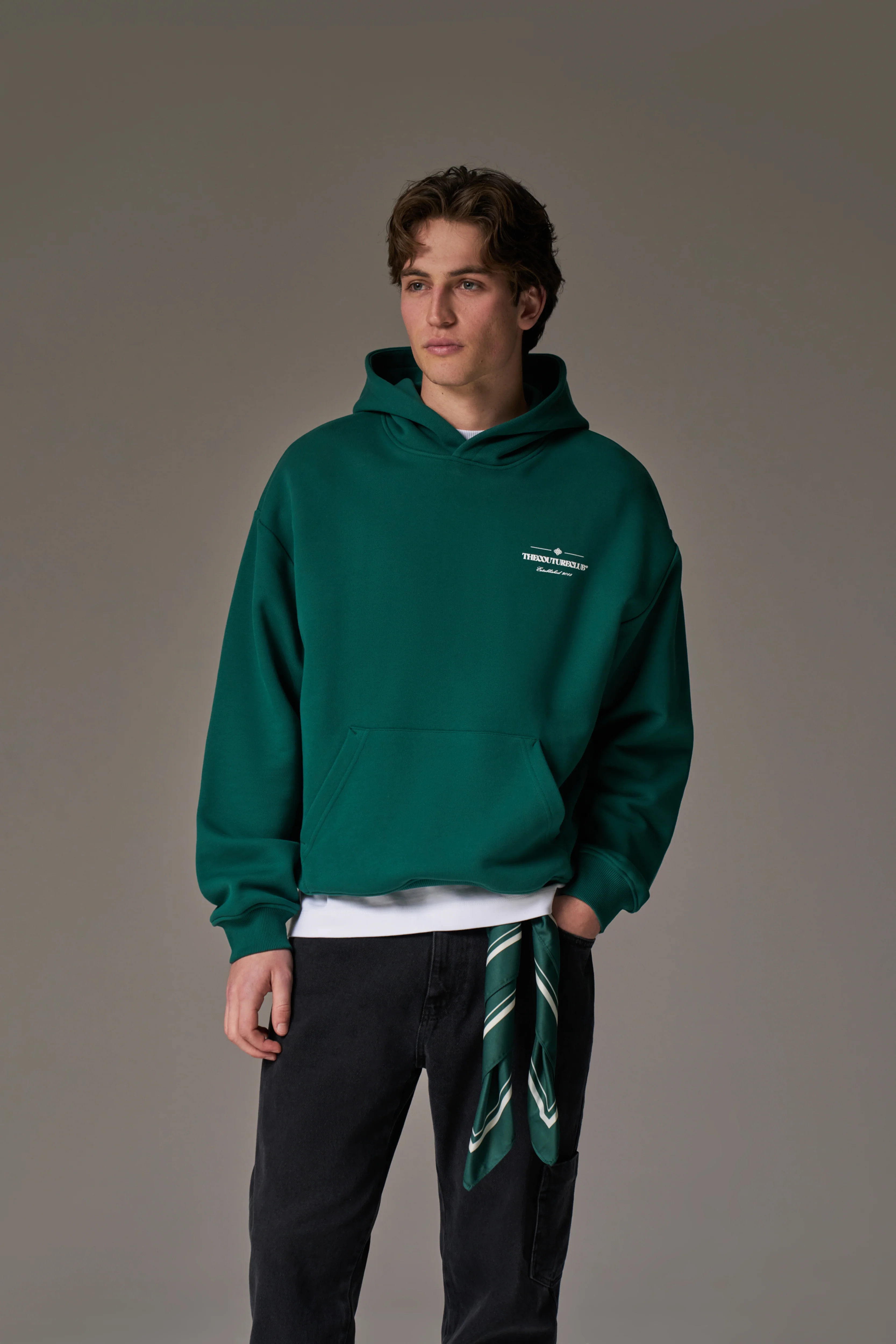 COPYRIGHT MULTI GRAPHIC HOODIE - GREEN - Image 2