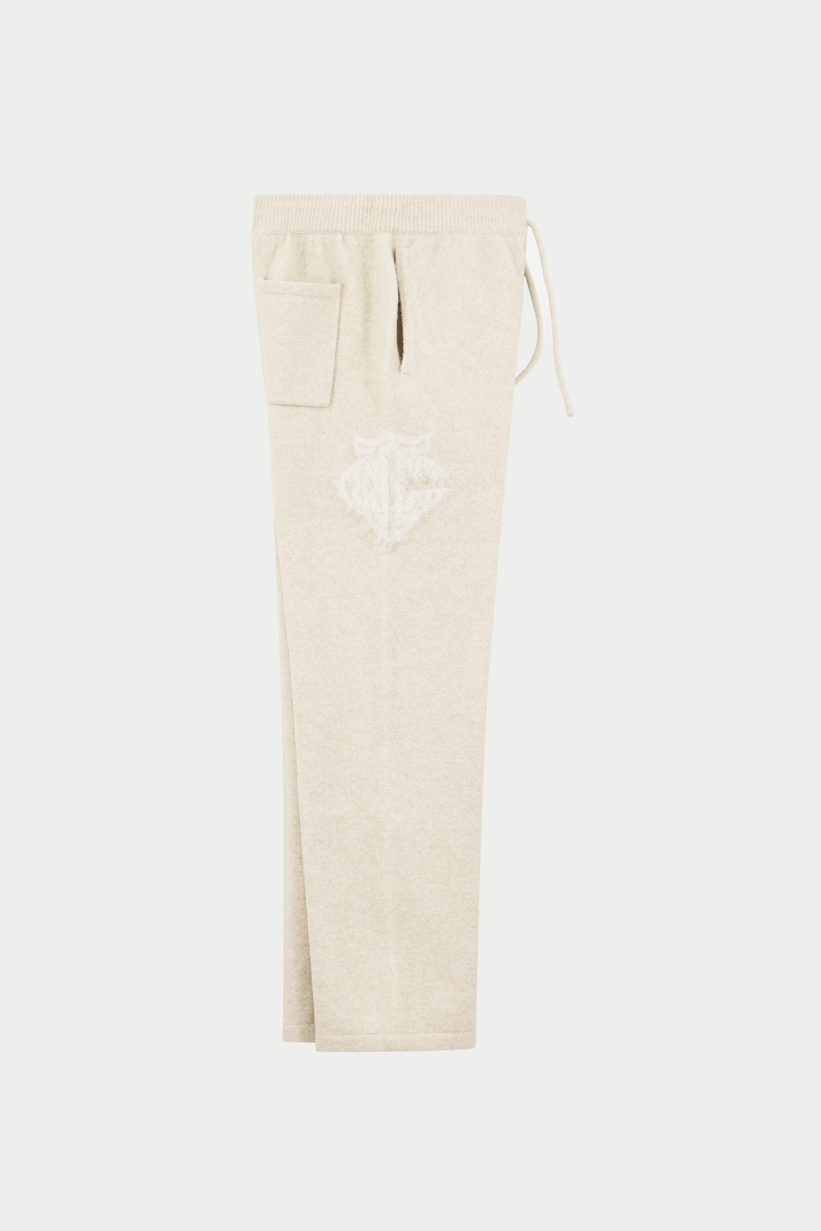 MONOGRAM FLUFFY KNIT JOGGERS - BEIGE - Image 10