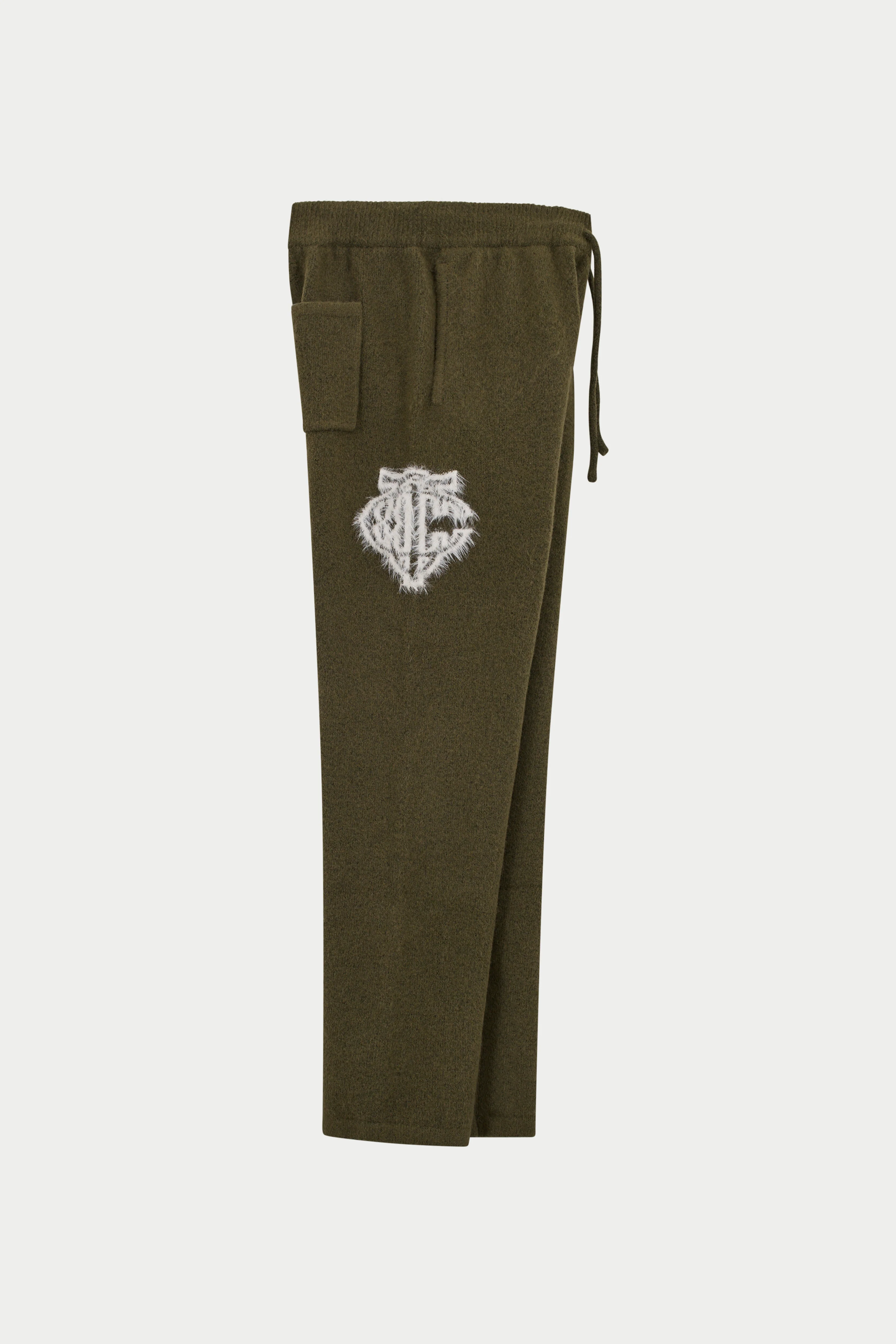 MONOGRAM FLUFFY KNIT JOGGERS - KHAKI - Image 9