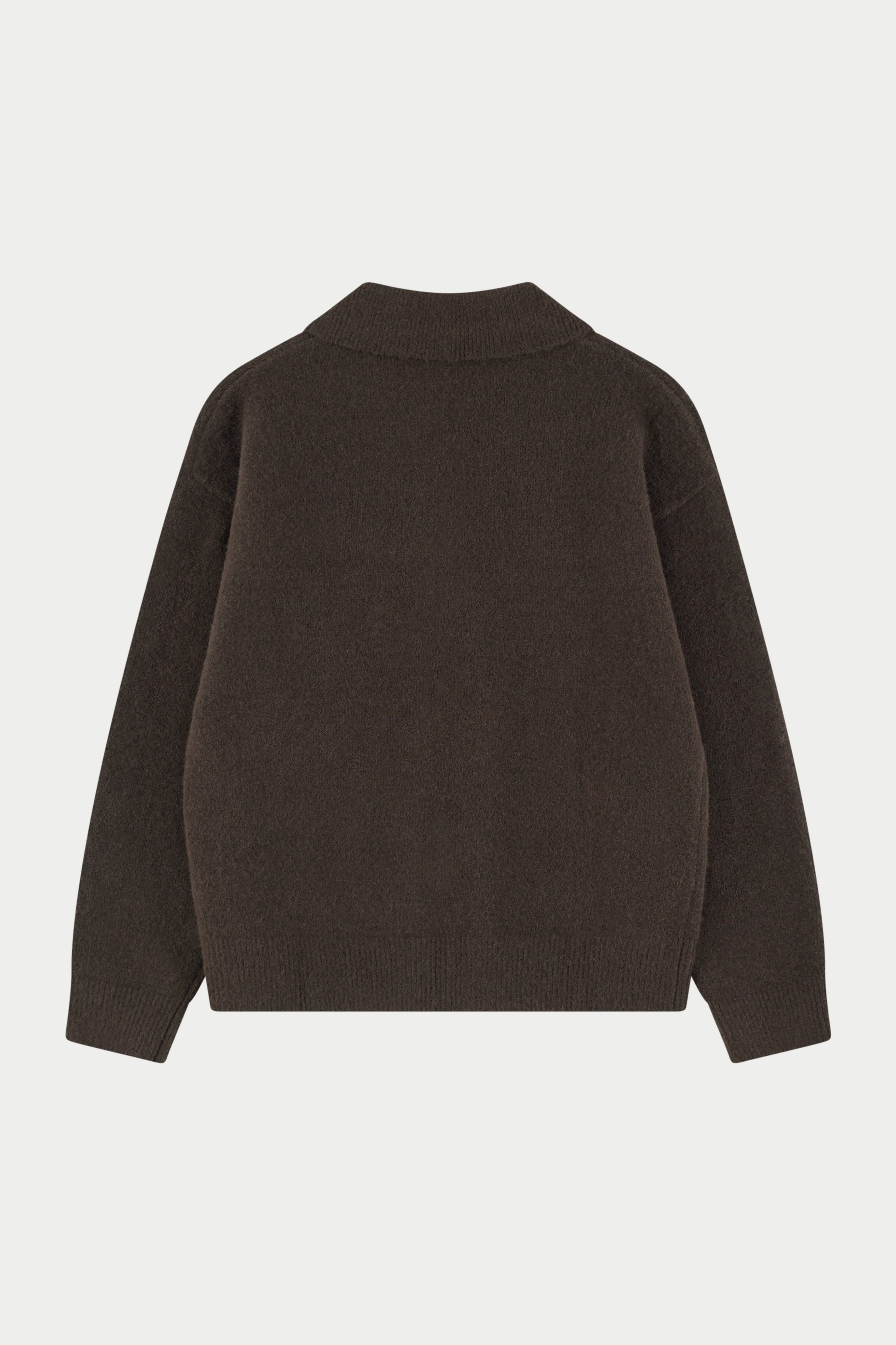 MONOGRAM FLUFFY KNIT POLO - BROWN - Image 9