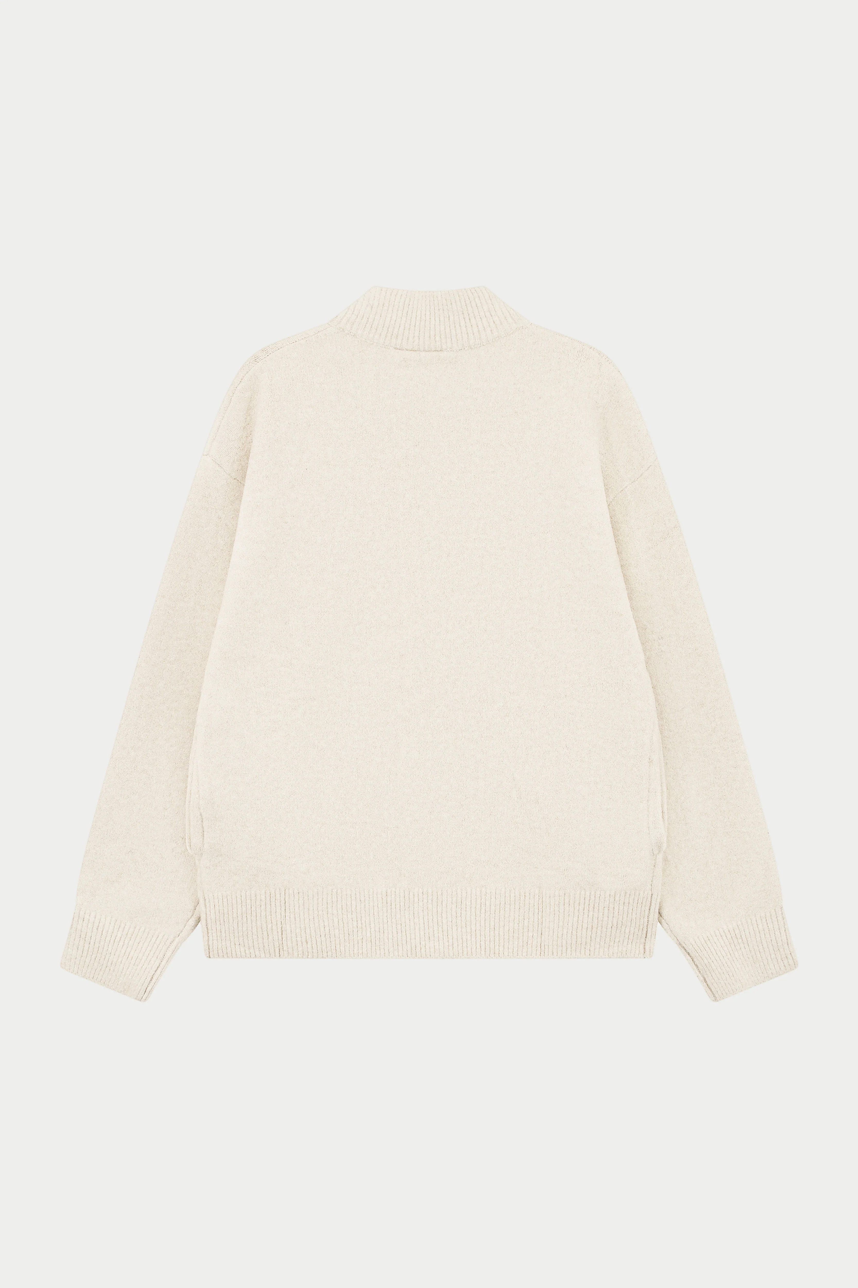 MONOGRAM FLUFFY KNIT ZIP THROUGH - BEIGE - Image 9