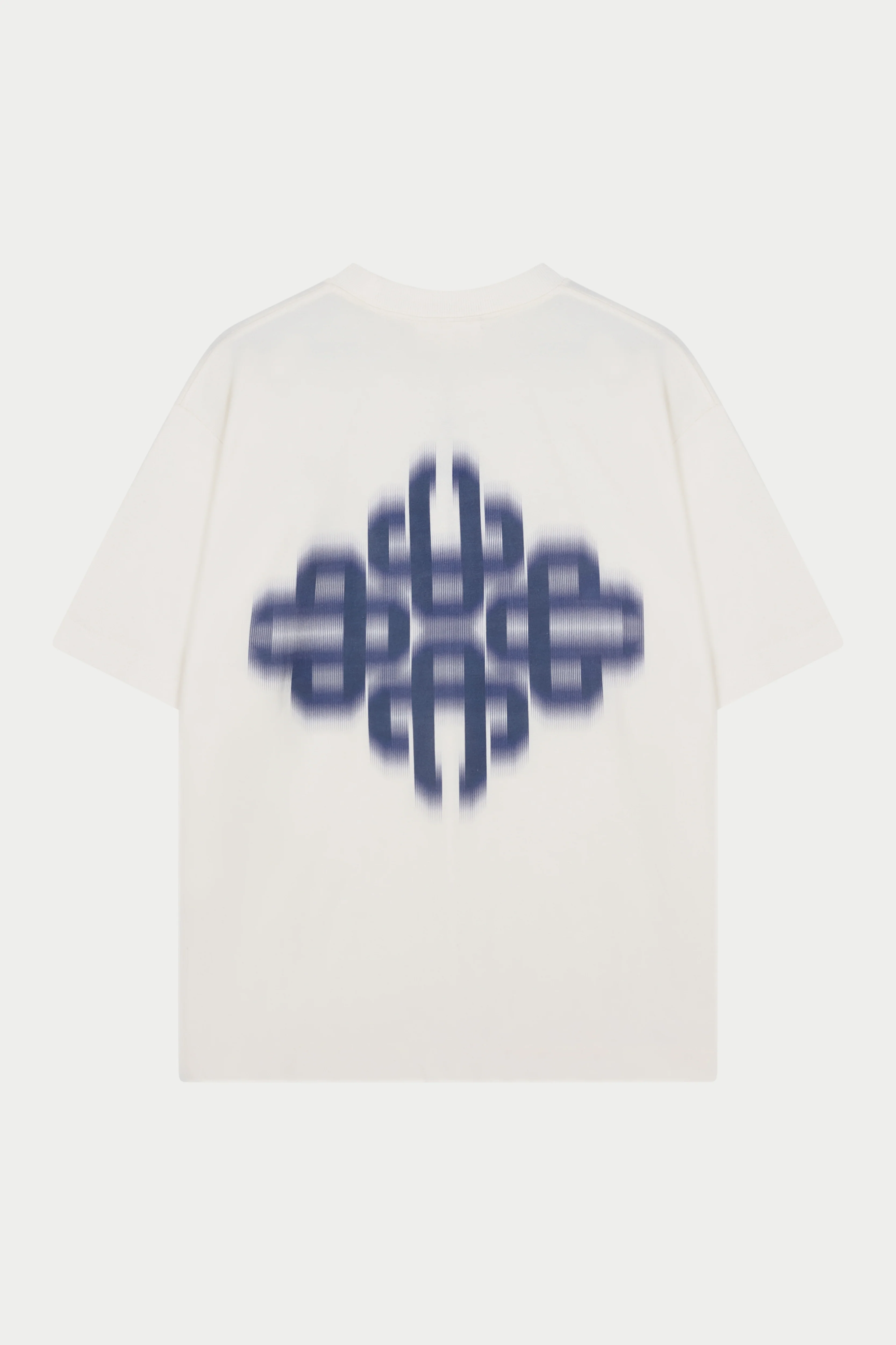 MOTION BLURRED EMBLEM T-SHIRT - OFF WHITE NAVY