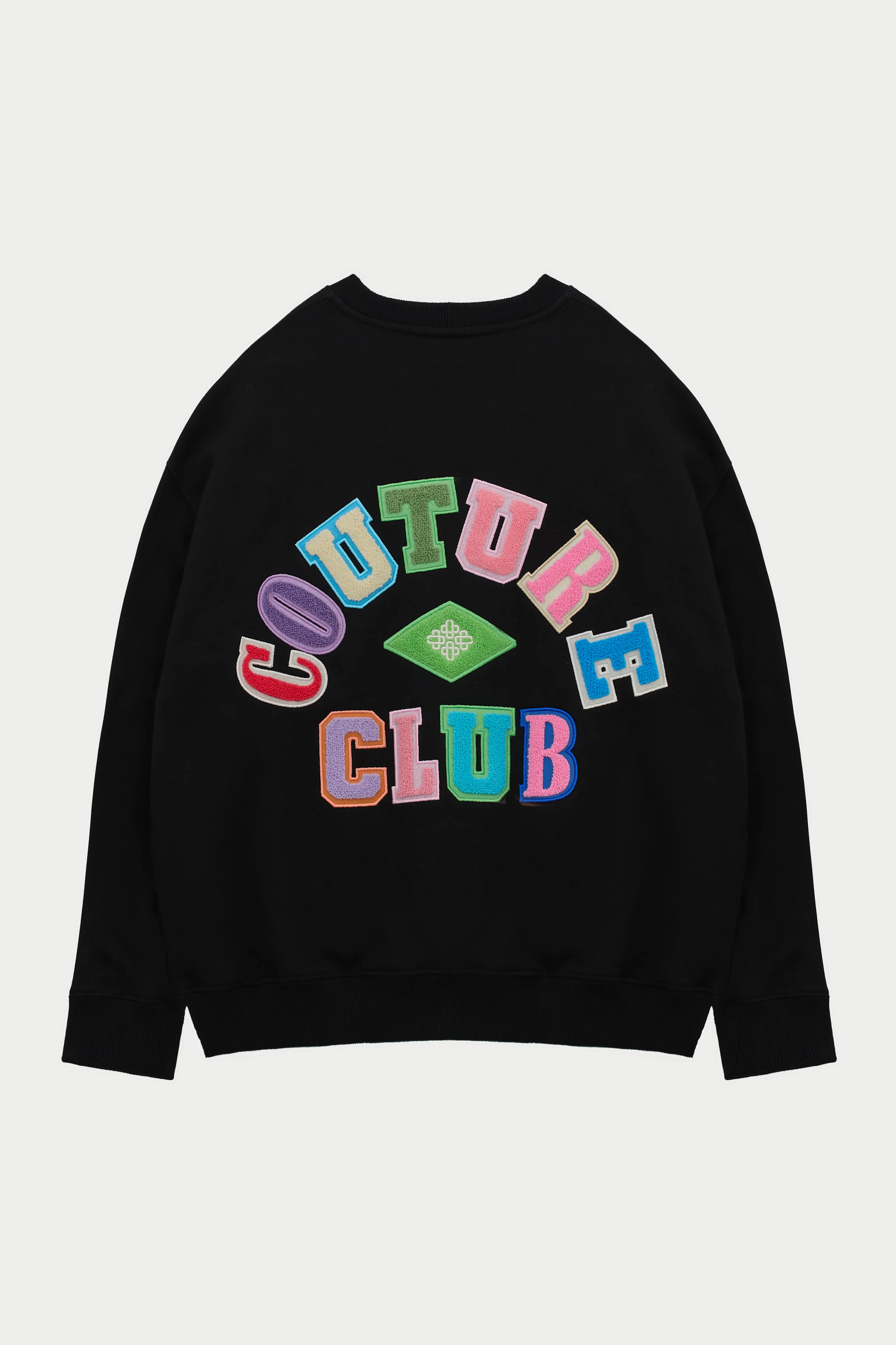 MULTIBADGED CHENILLE SWEATSHIRT - BLACK - Image 4