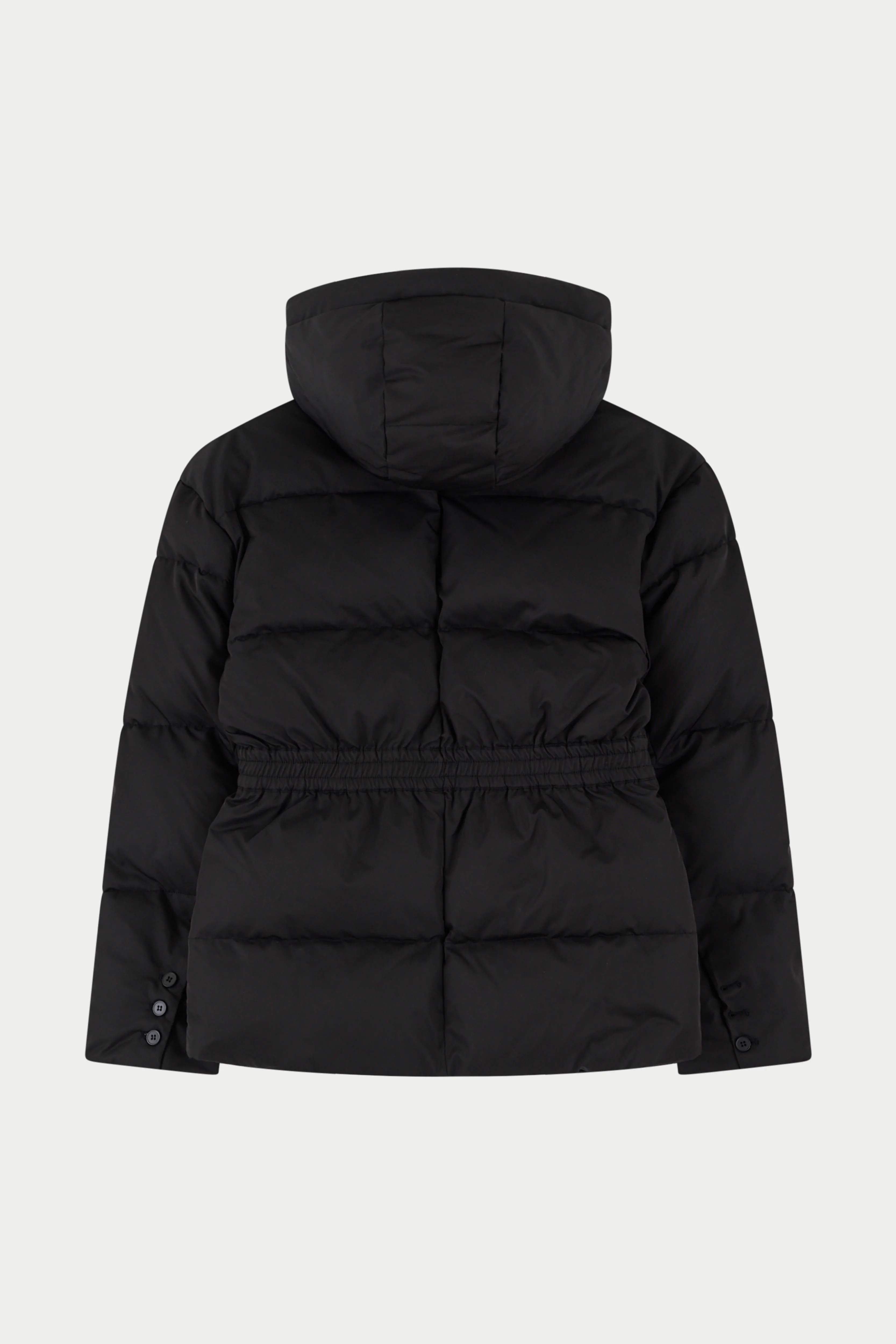 NYLON BELTED PUFFER - BLACK - Image 6
