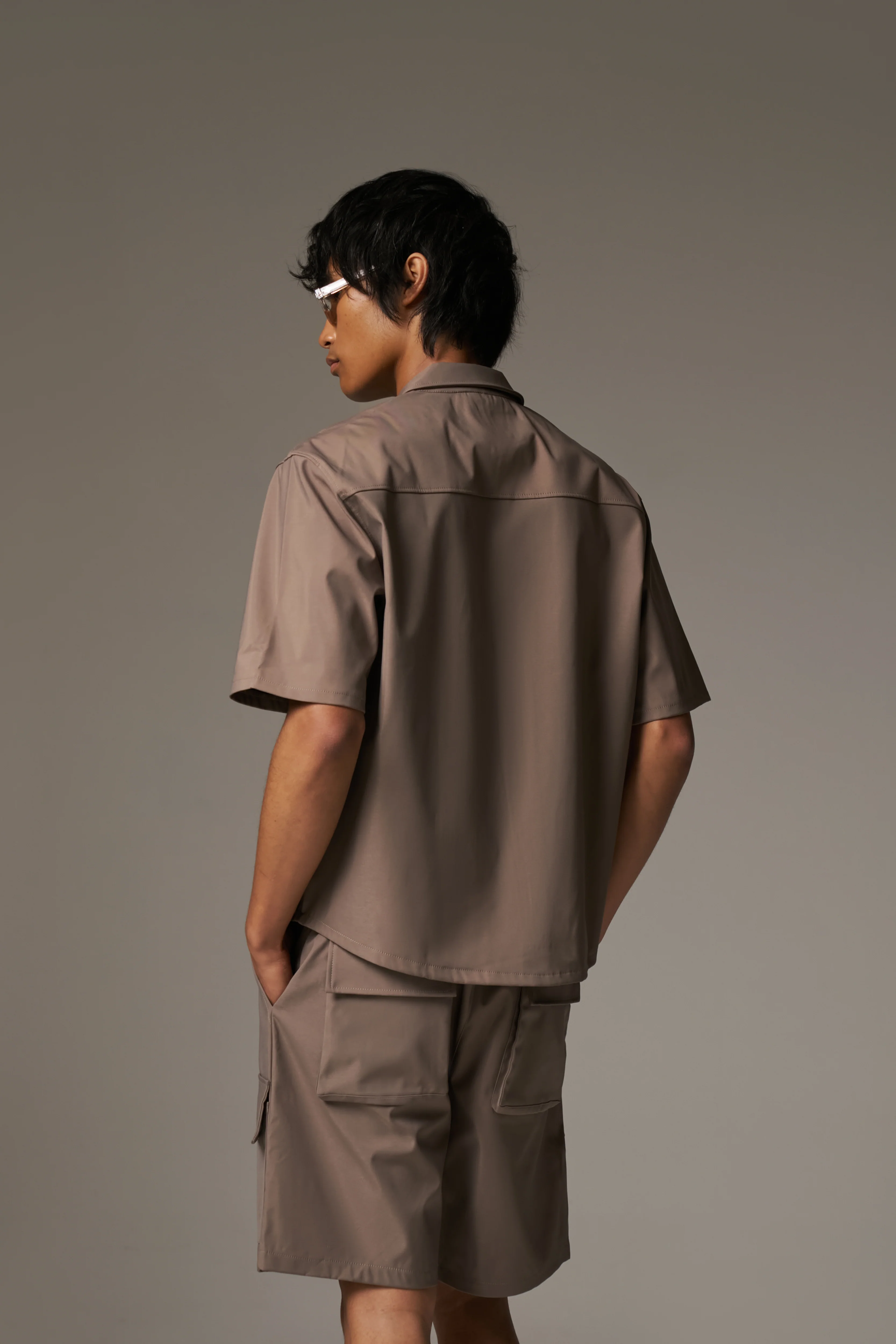 TECHNICAL HEAVYWEIGHT ZIP OVERSHIRT - COFFEE - Image 5