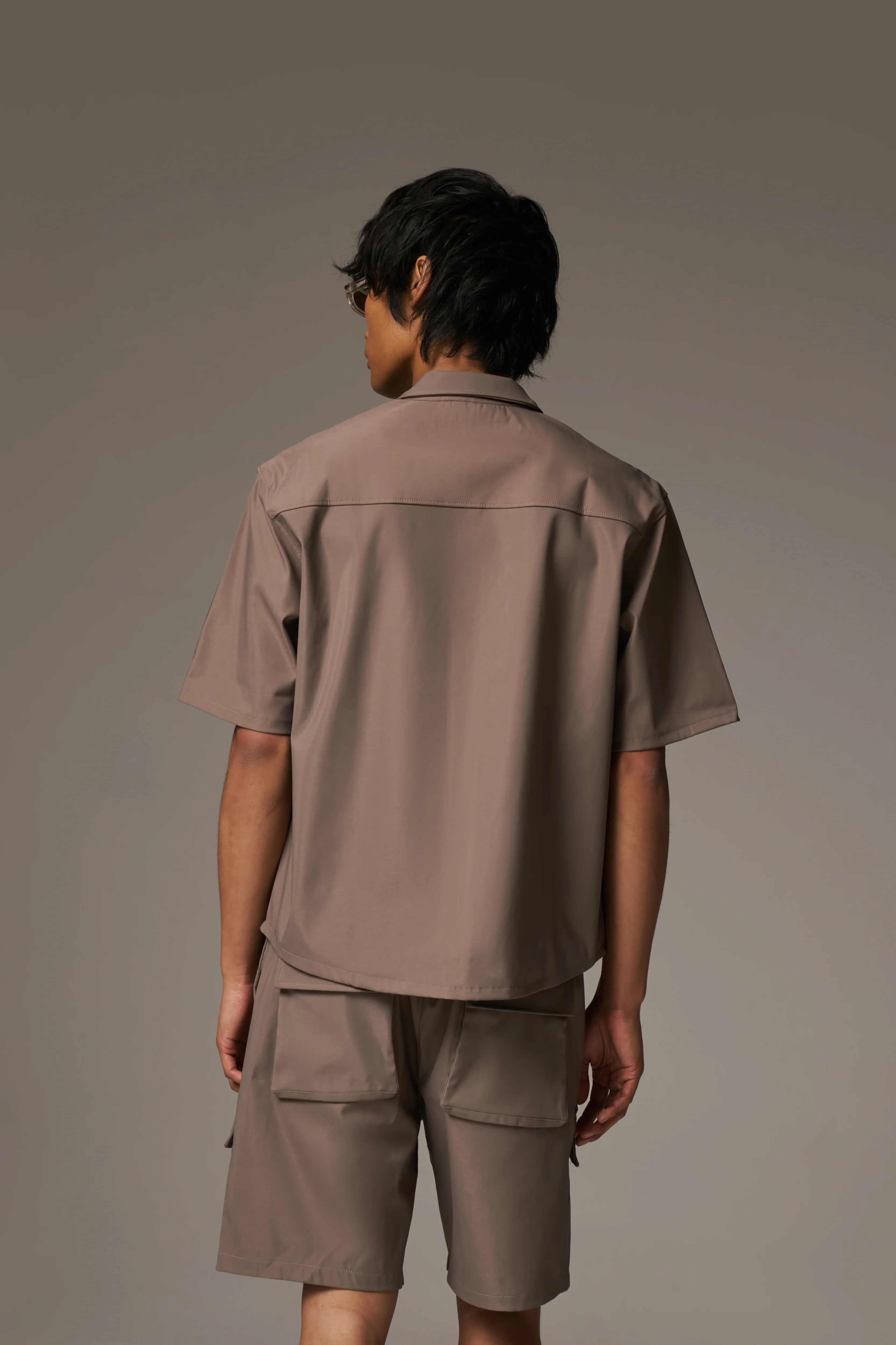 TECHNICAL HEAVYWEIGHT ZIP OVERSHIRT - COFFEE - Image 8