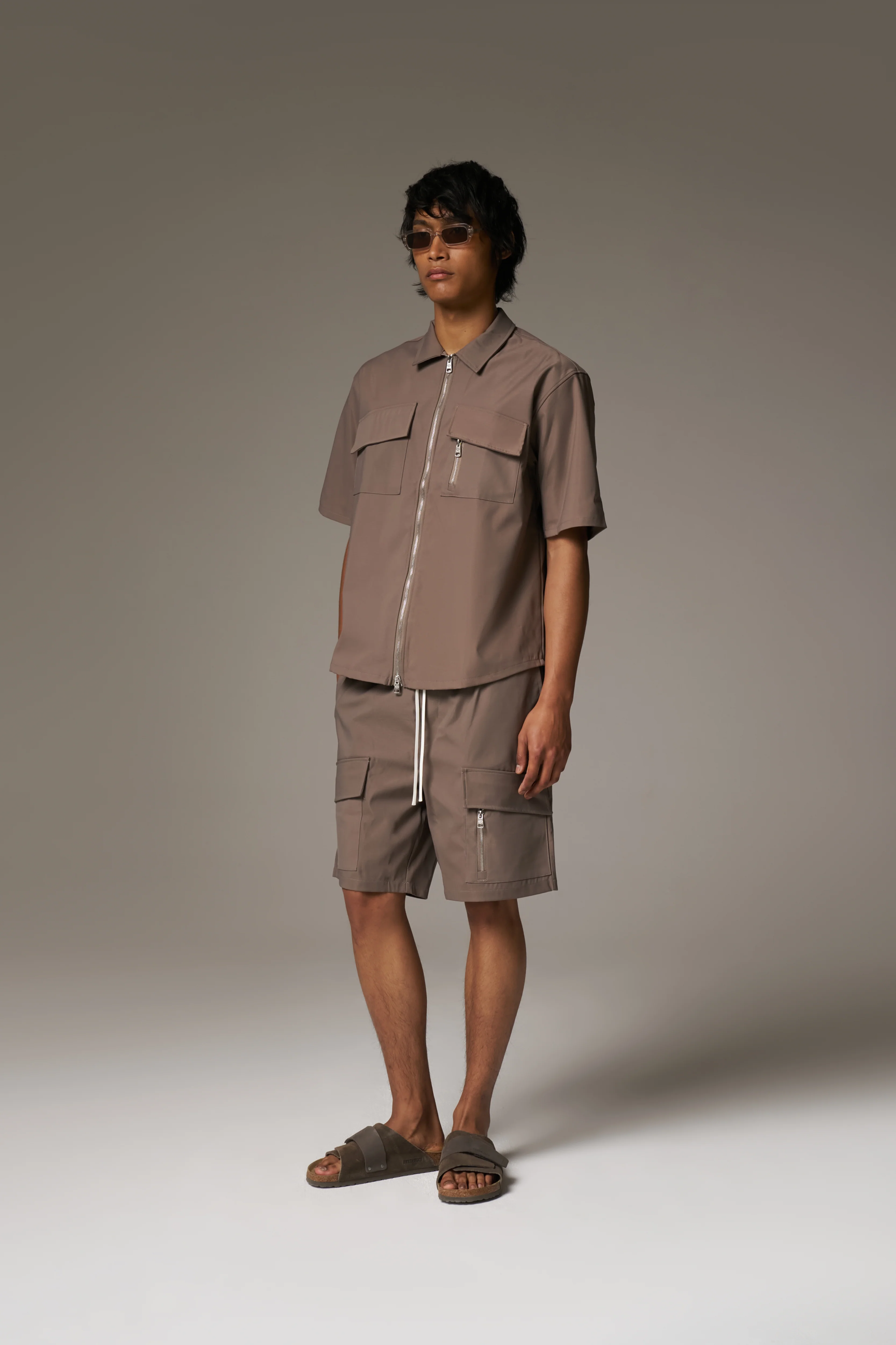 TECHNICAL HEAVYWEIGHT ZIP OVERSHIRT - COFFEE - Image 9