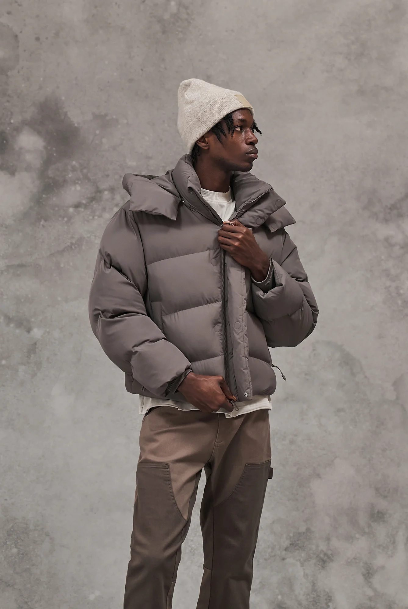 PUFFER COAT - BROWN - Image 4