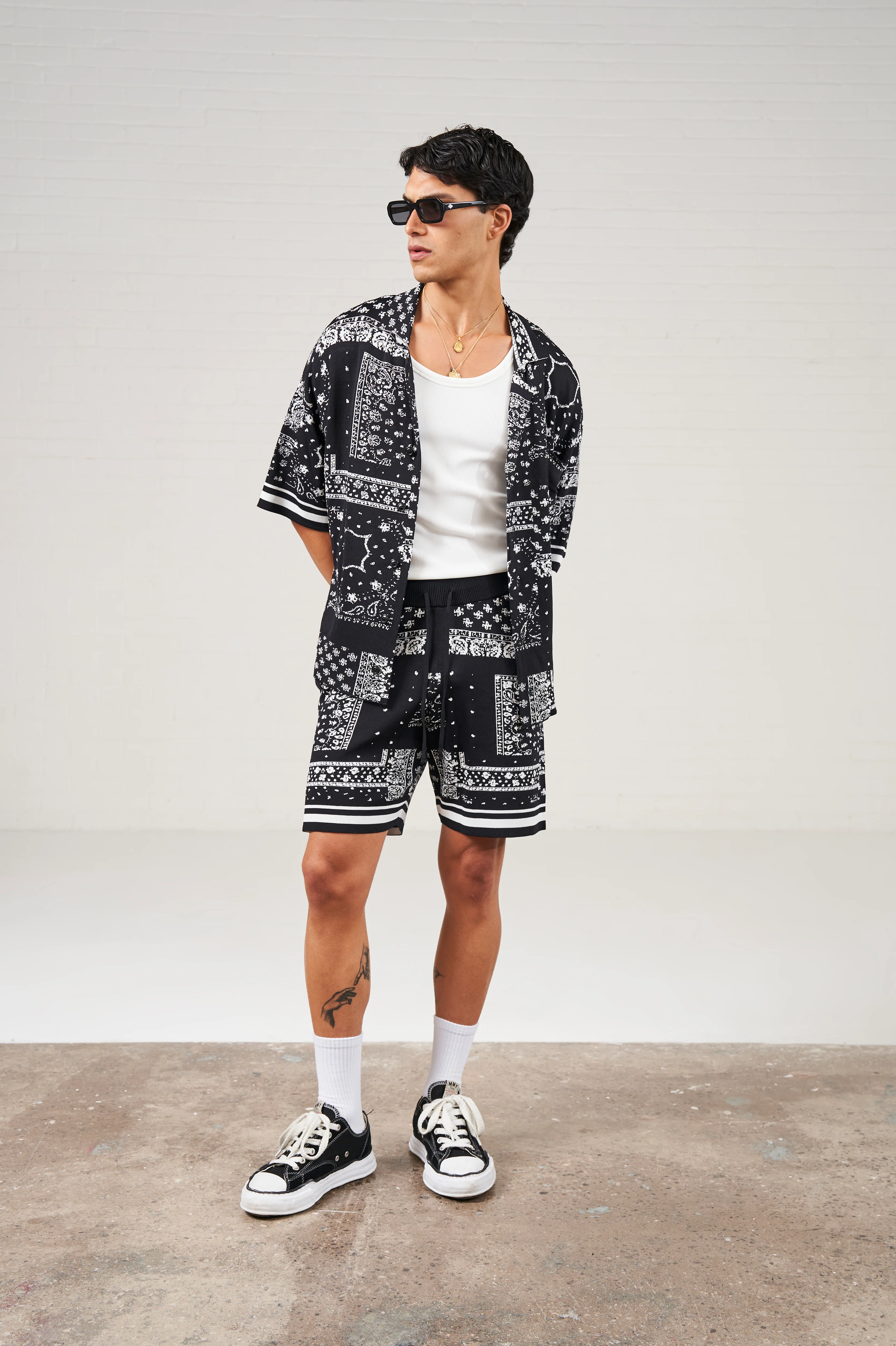 PAISLEY KNITTED SHIRT - BLACK - Image 5