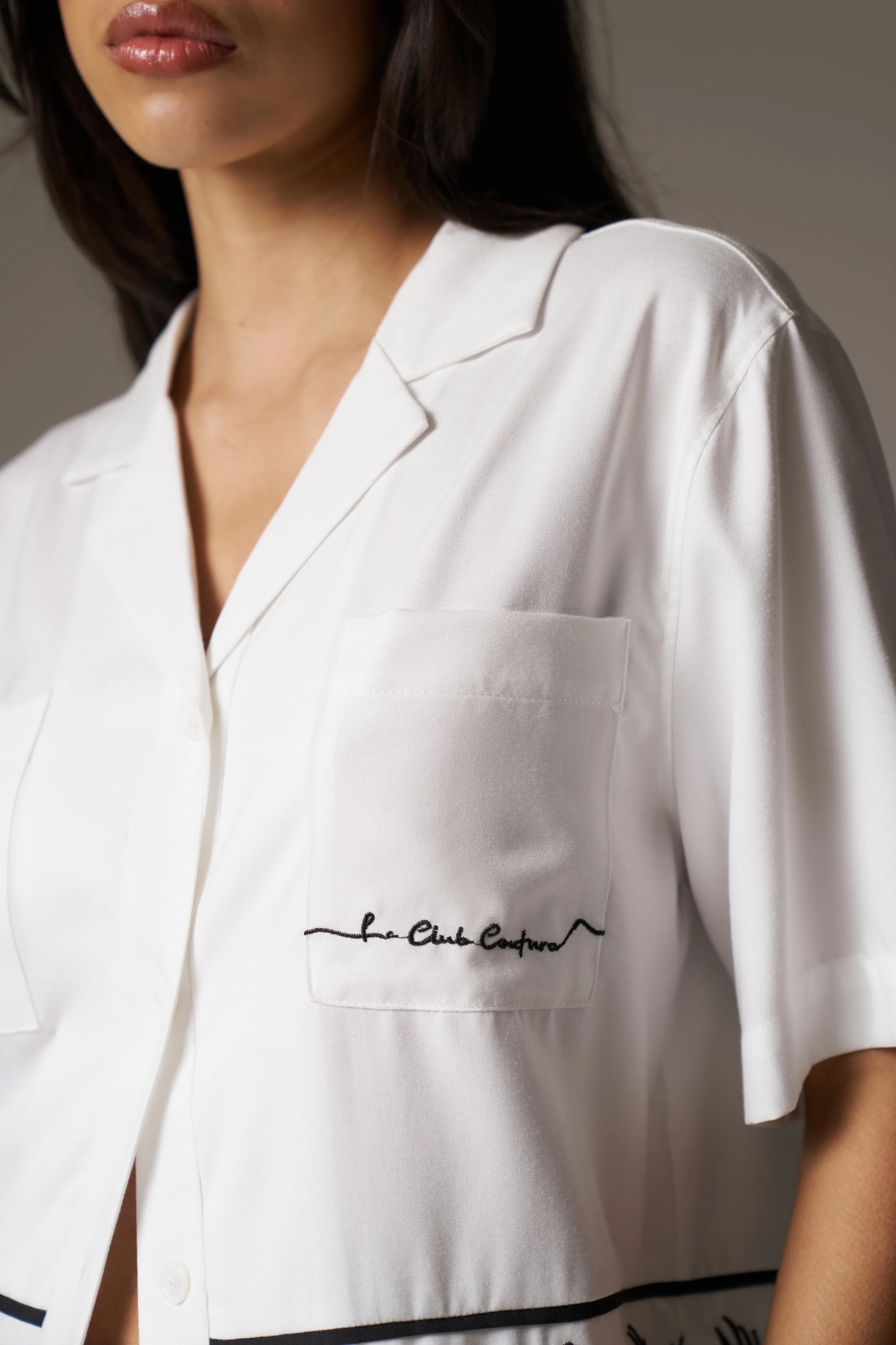 PALM EMBROIDERY SHIRT - WHITE - Image 6