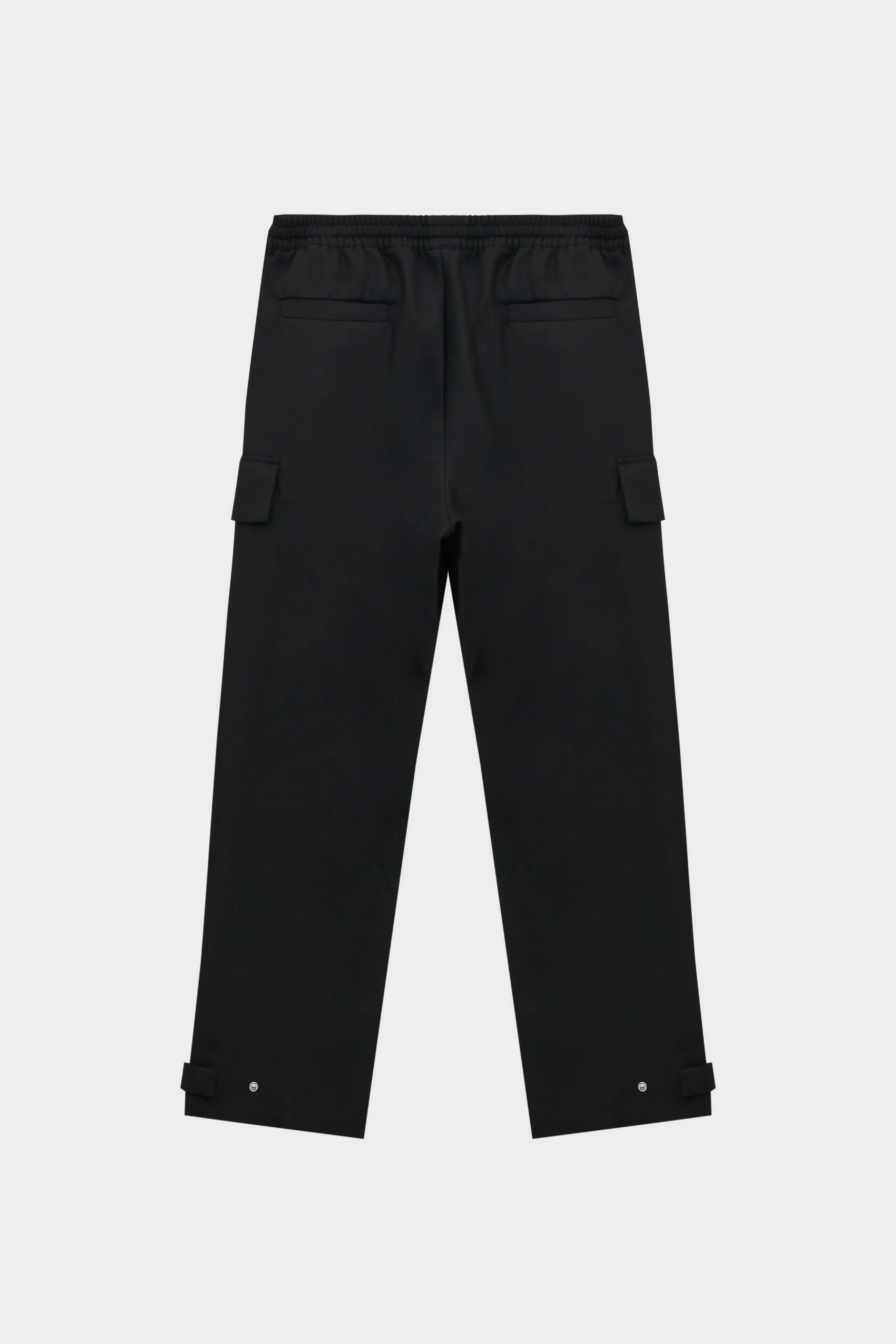 PLEATED WIDE LEG WOOL BLEND TROUSER - BLACK - Image 9
