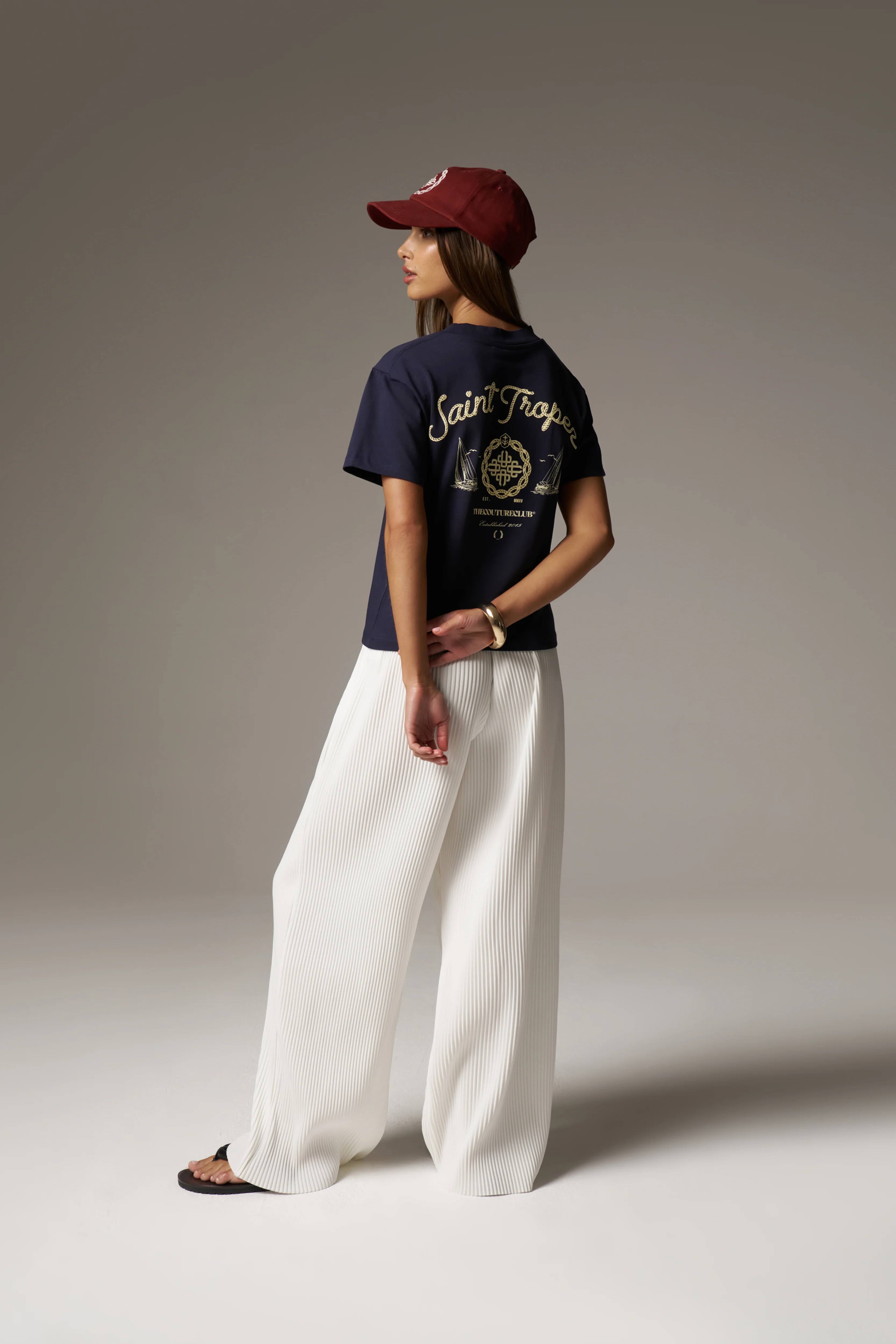 PLISSE TROUSERS - CREAM - Image 6