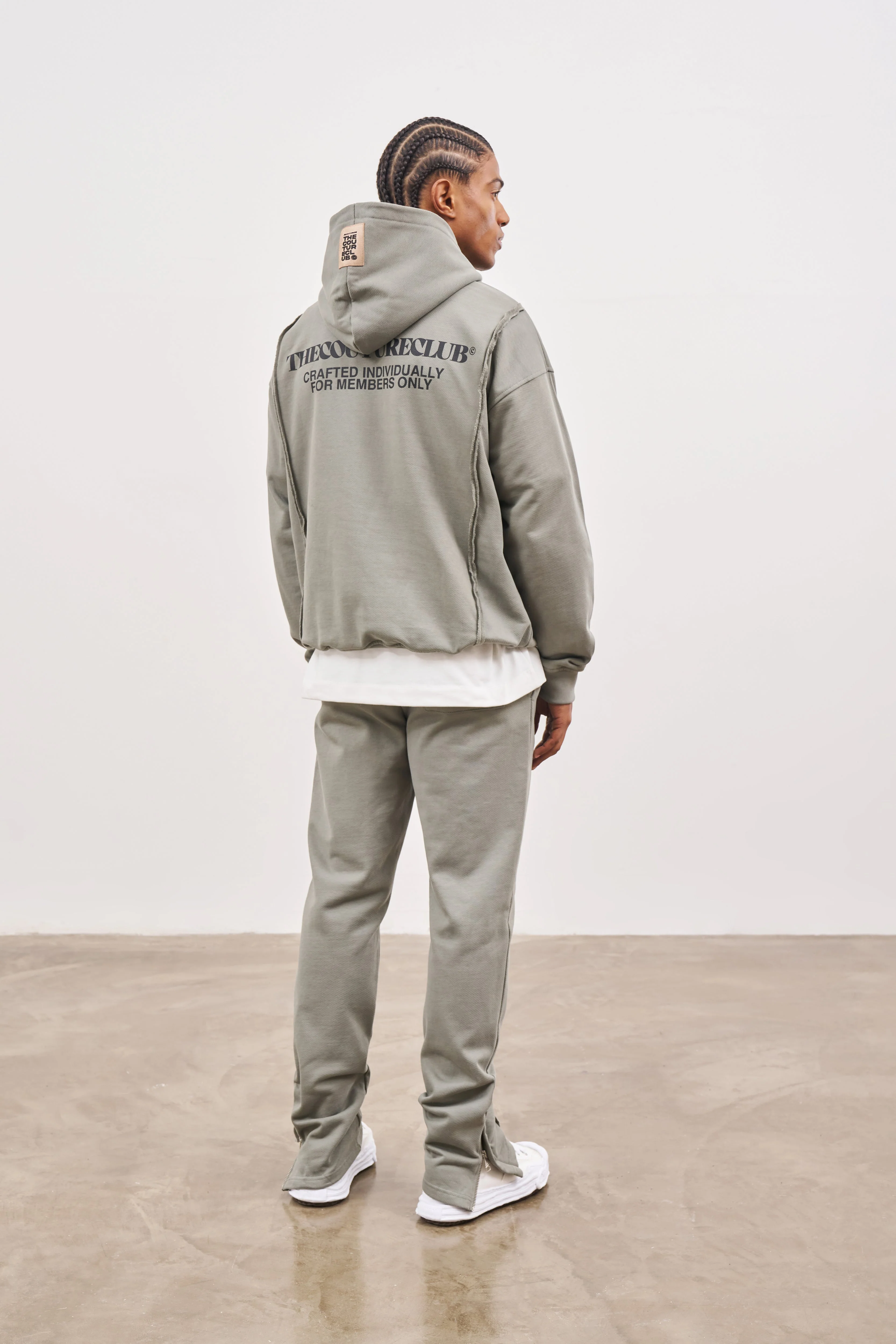 RAW SEAM STRAIGHT LEG JOGGERS - DARK SAGE - Image 11